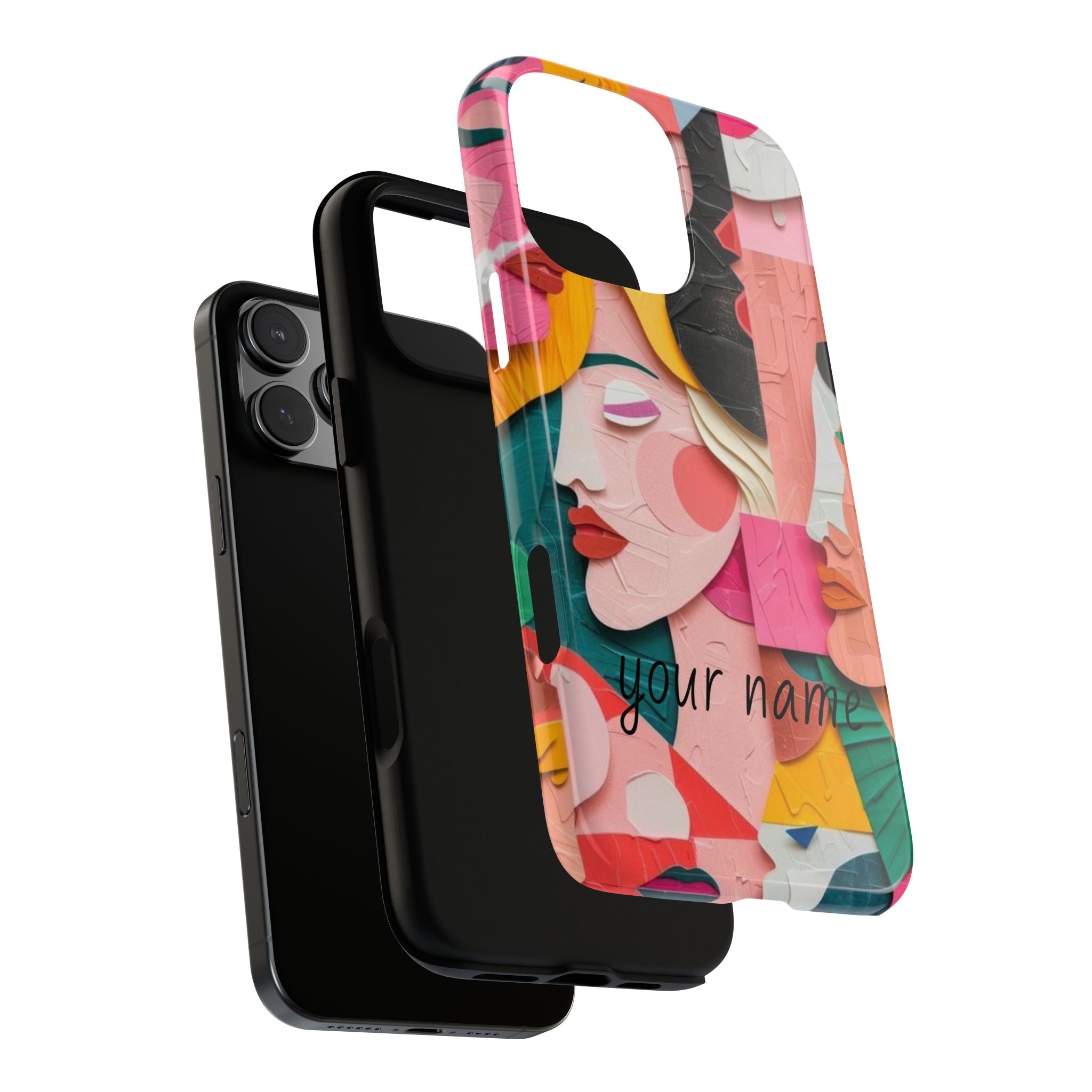 Abstract Faces Phone Case — Colorful Pop Art Personalized Tough Case