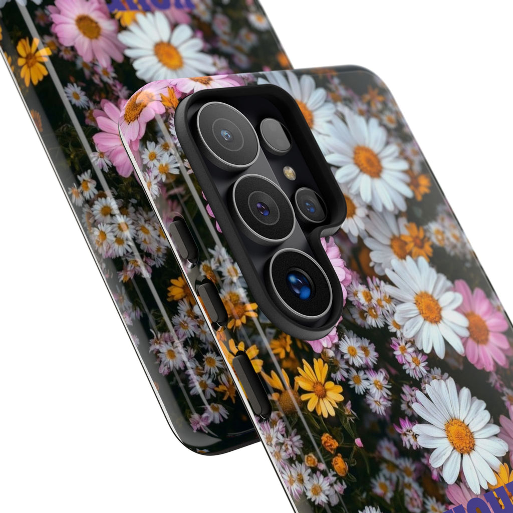 Personalized Floral Phone Case — Daisies Pattern with Custom Name