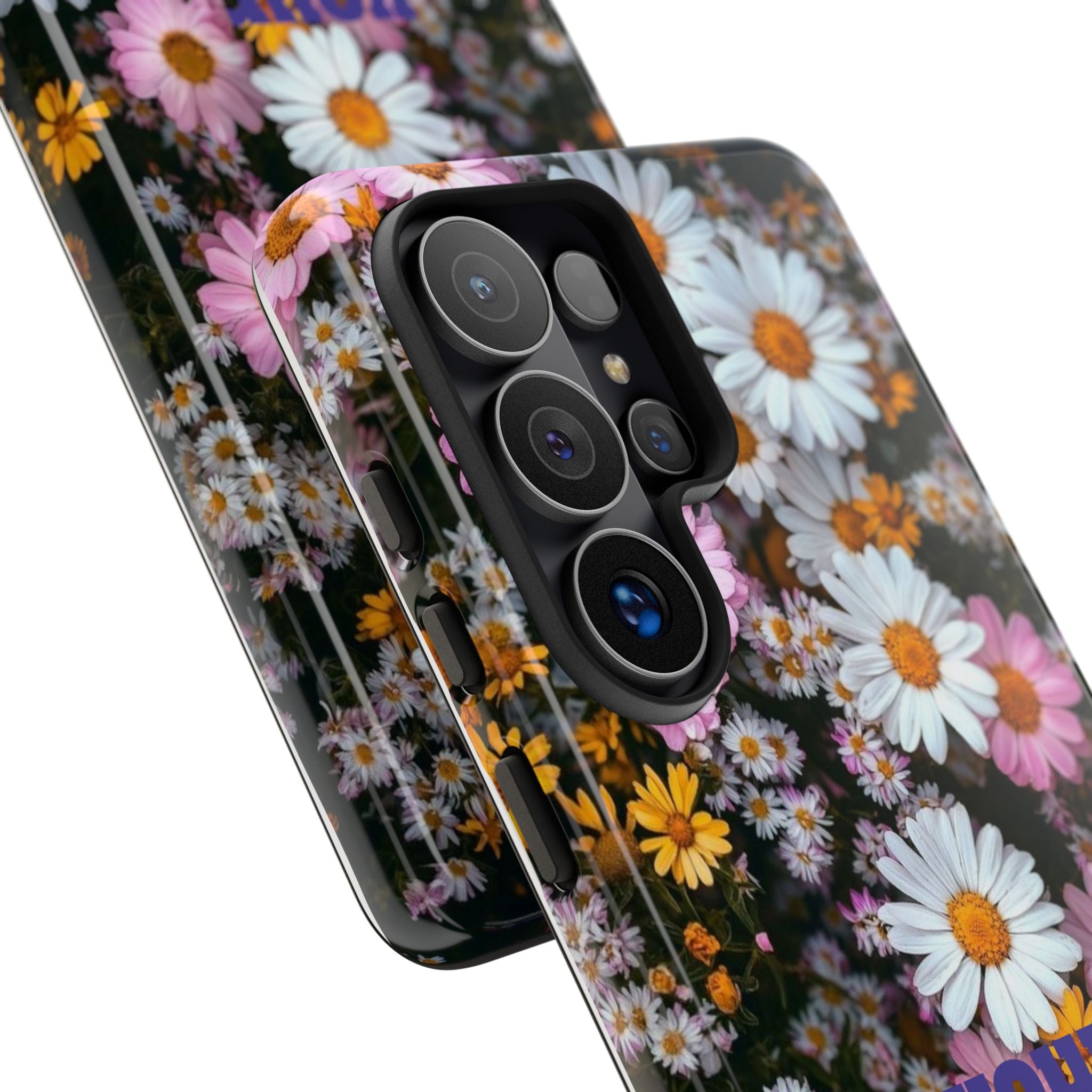 Personalized Floral Phone Case — Daisies Pattern with Custom Name