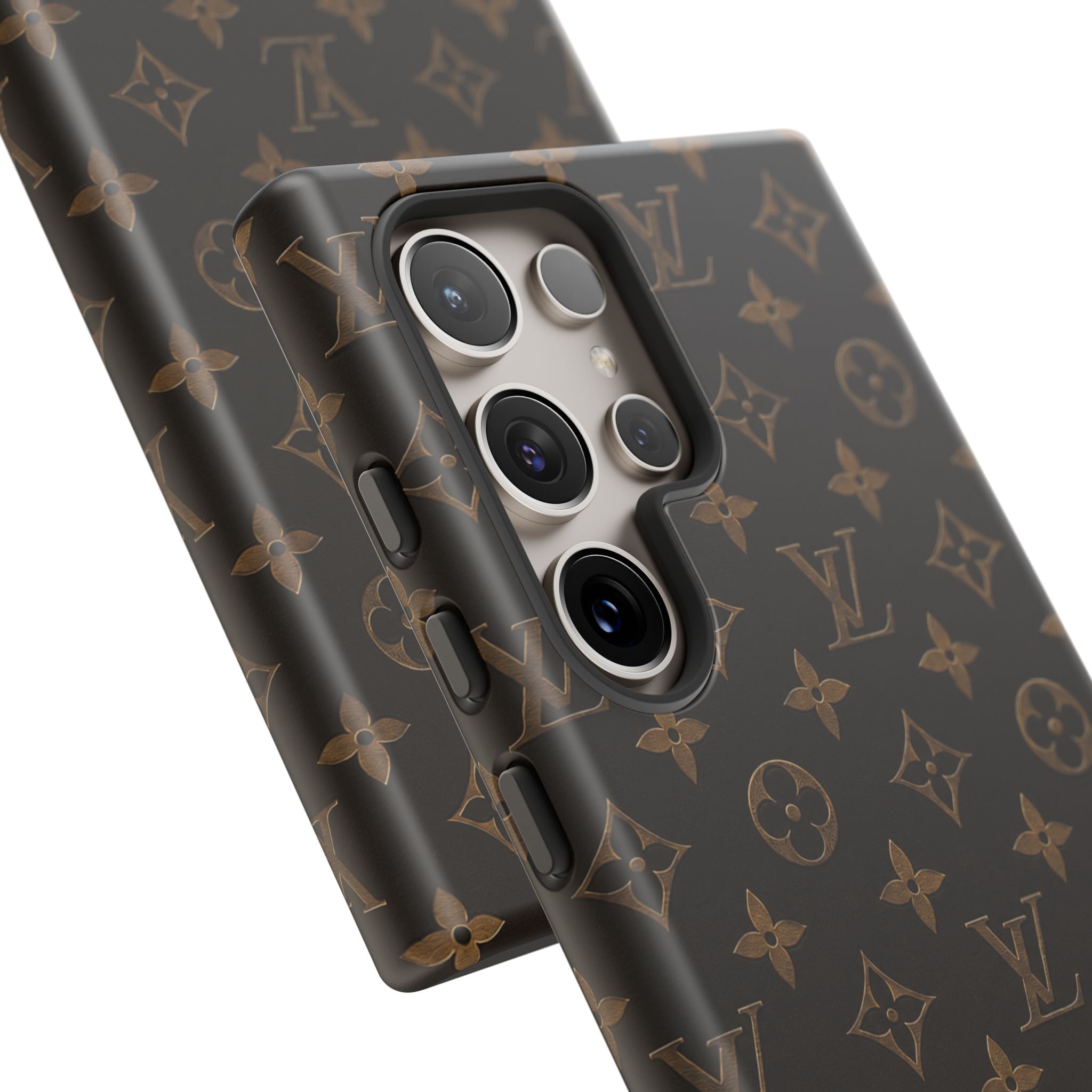 Luxury Monogram Phone Case — Customizable "your name" Brown Pattern