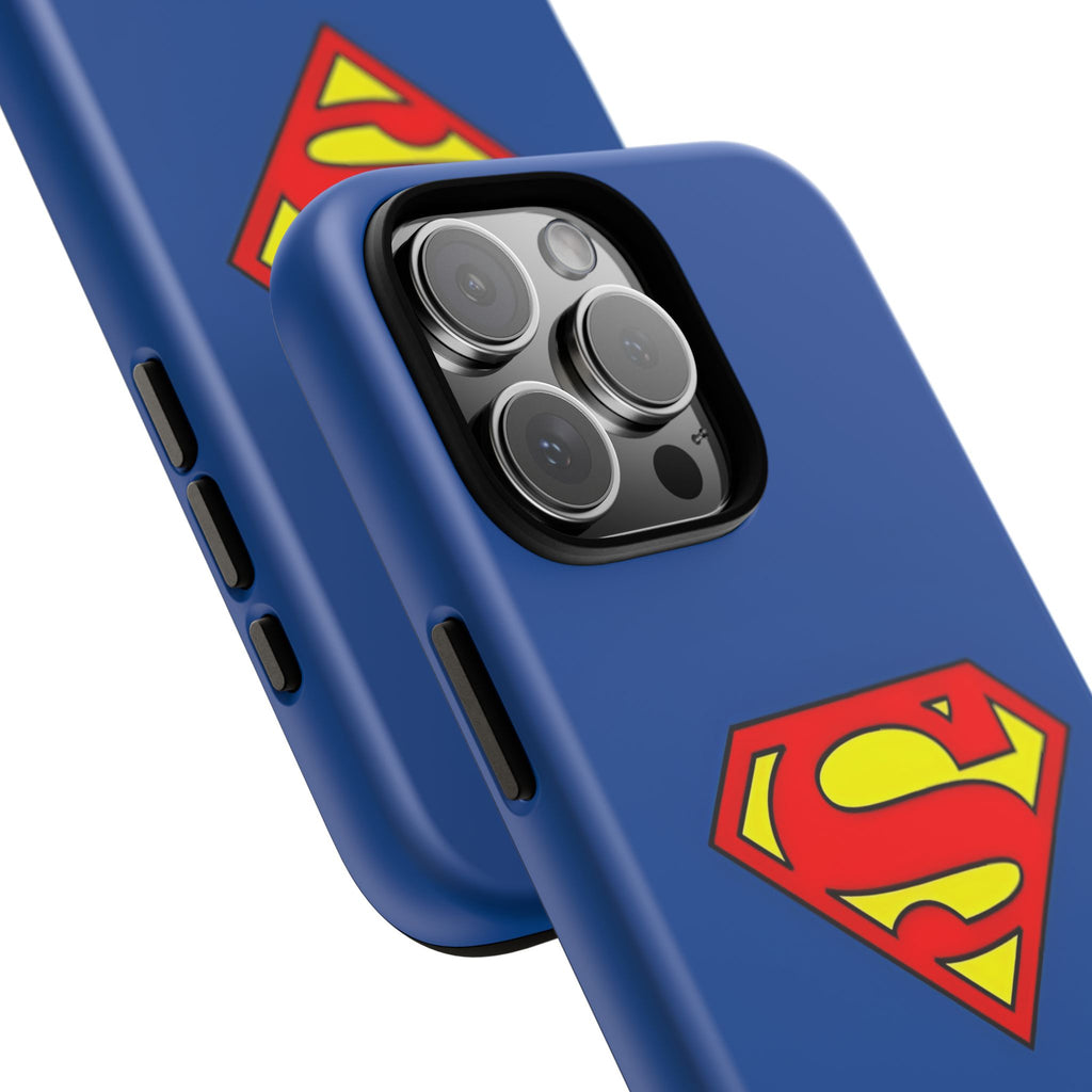 Personalized Superhero Phone Case — Custom Name Blue Protective Cover