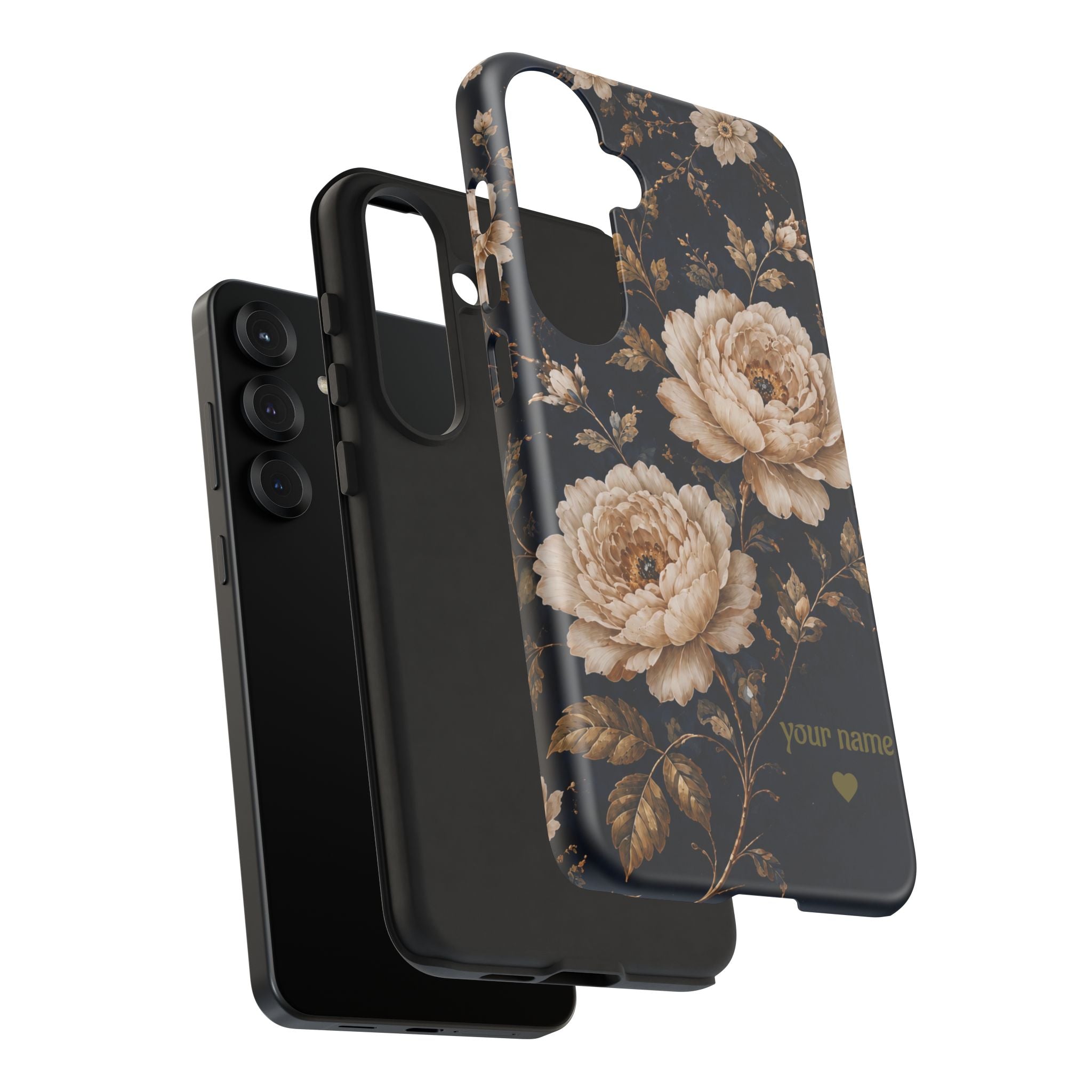 Floral Phone Case — Personalized Vintage Rose Protective Case