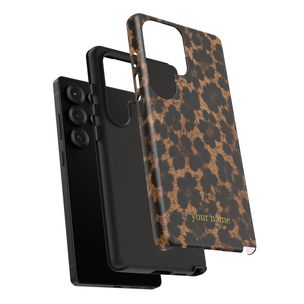 Leopard Print Phone Case — Personalized "your name" Monogram Tough Case