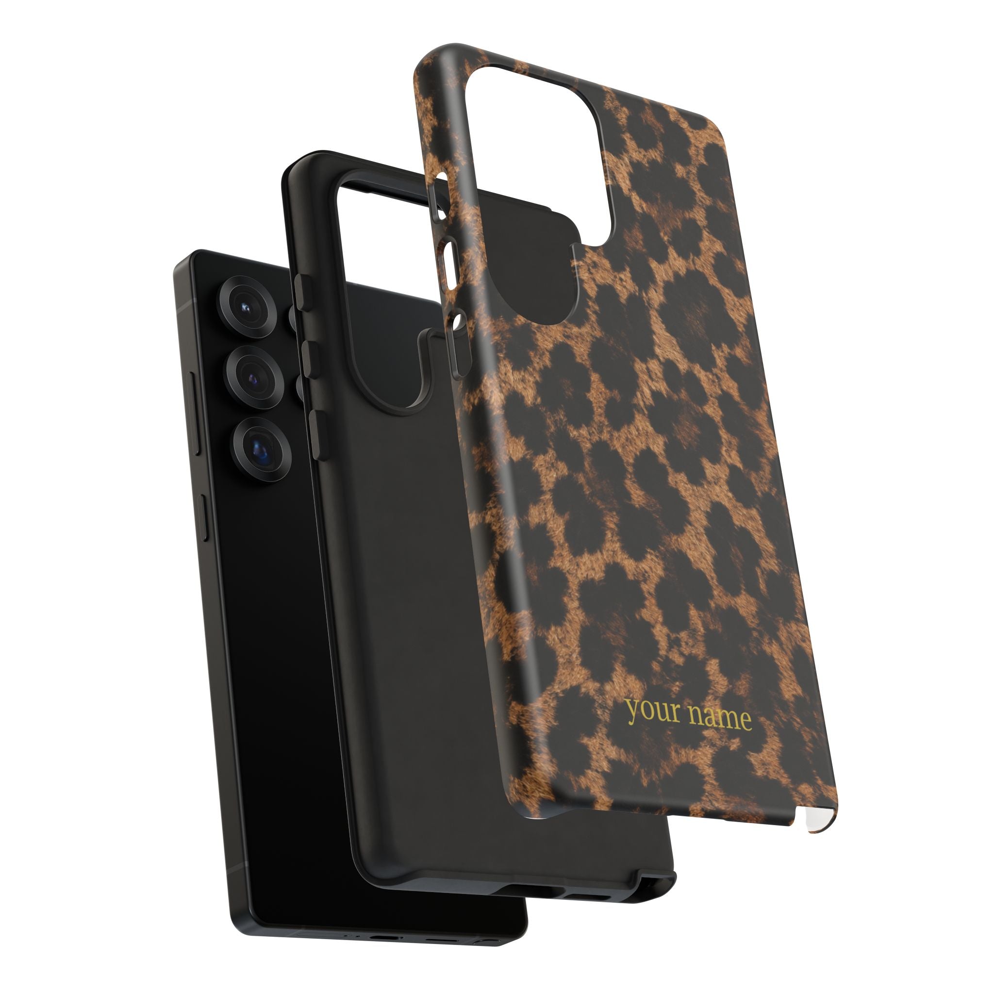 Leopard Print Phone Case — Personalized "your name" Monogram Tough Case