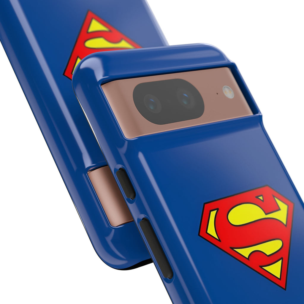 Personalized Superhero Phone Case — Custom Name Blue Protective Cover
