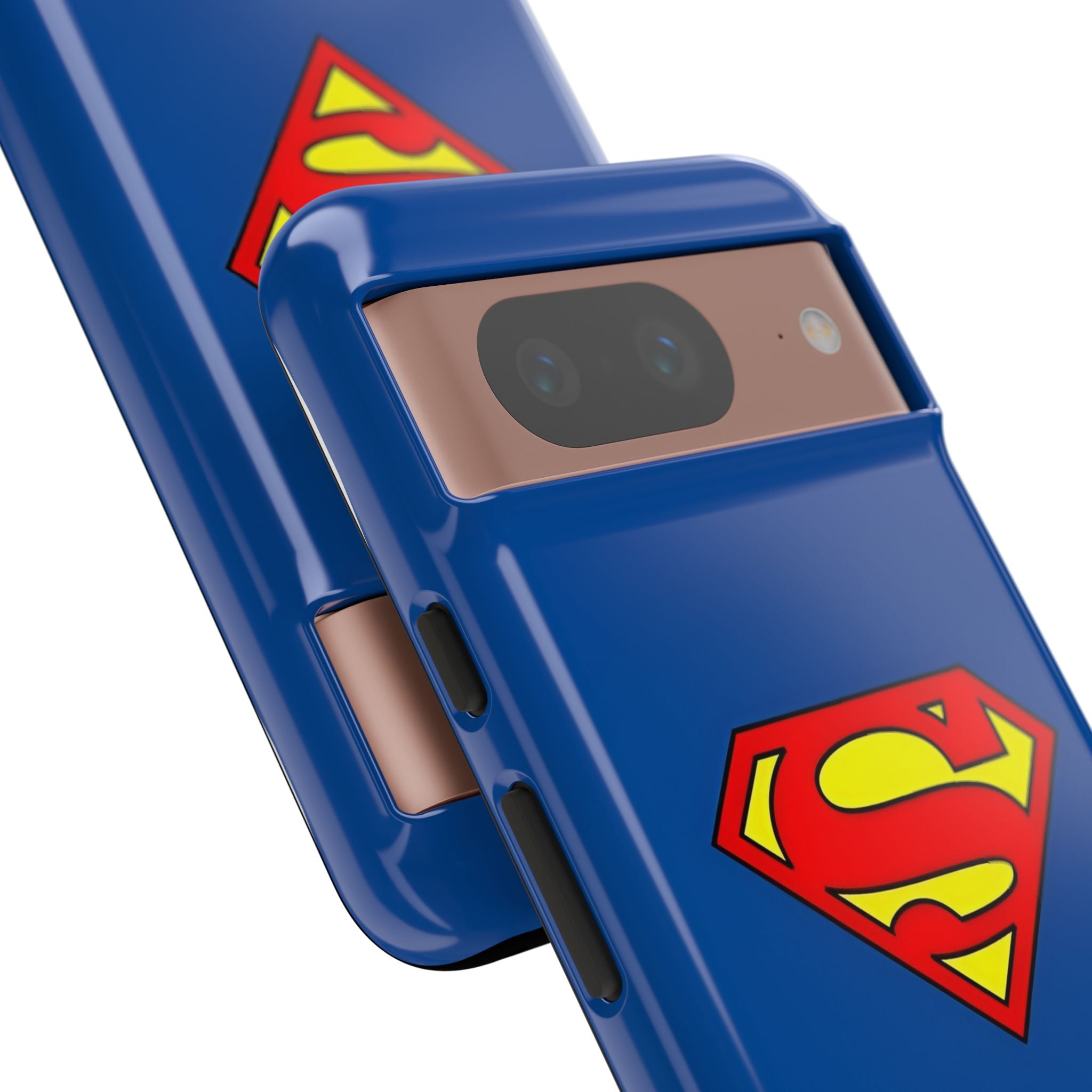 Personalized Superhero Phone Case — Custom Name Blue Protective Cover