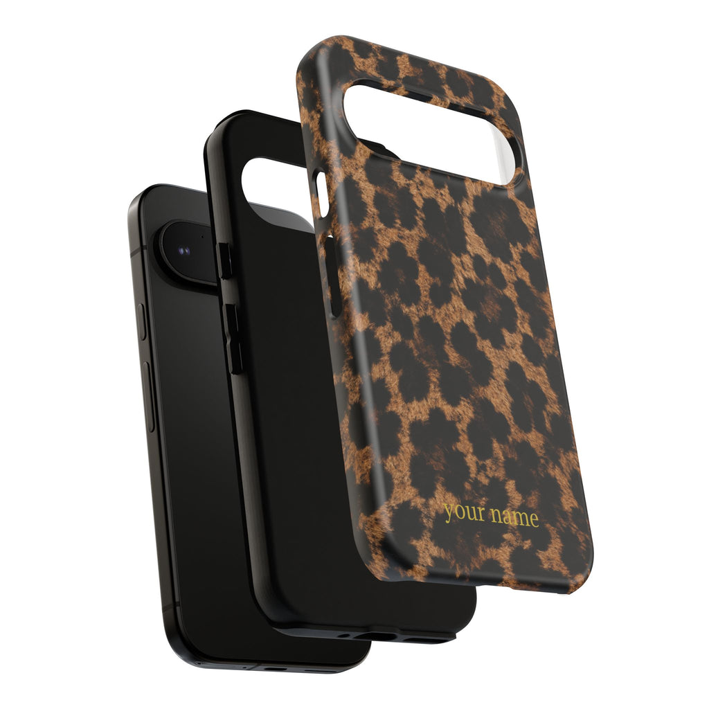Leopard Print Phone Case — Personalized "your name" Monogram Tough Case