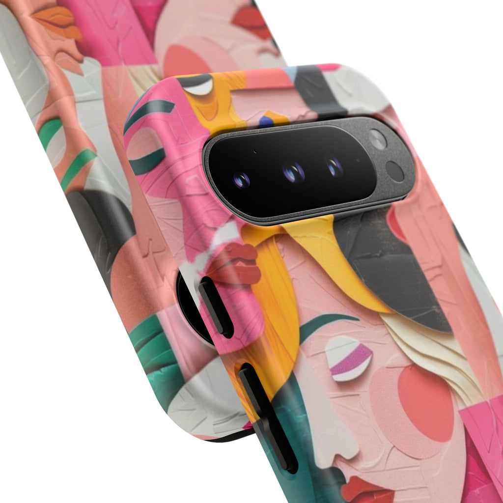 Abstract Faces Phone Case — Colorful Pop Art Personalized Tough Case
