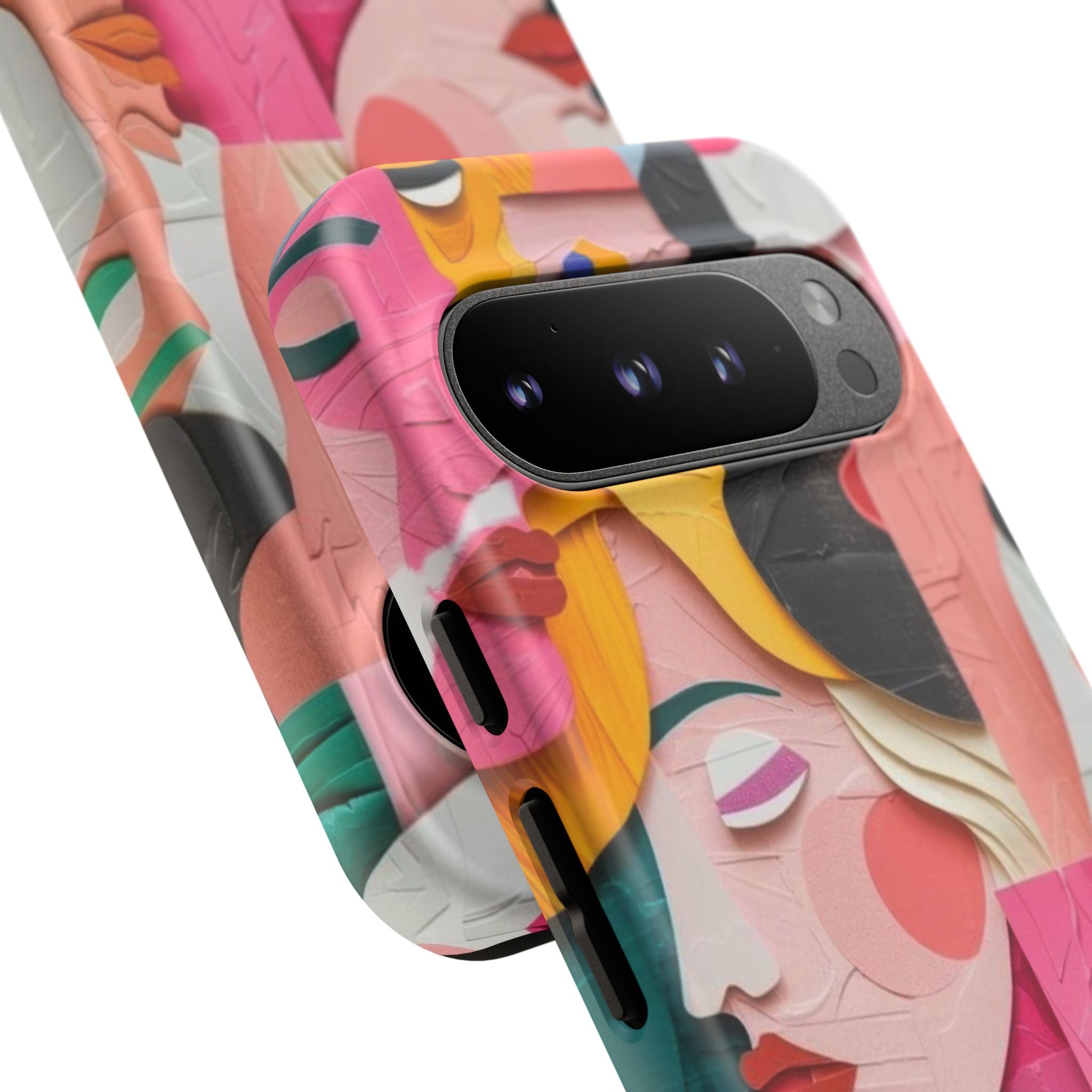 Abstract Faces Phone Case — Colorful Pop Art Personalized Tough Case