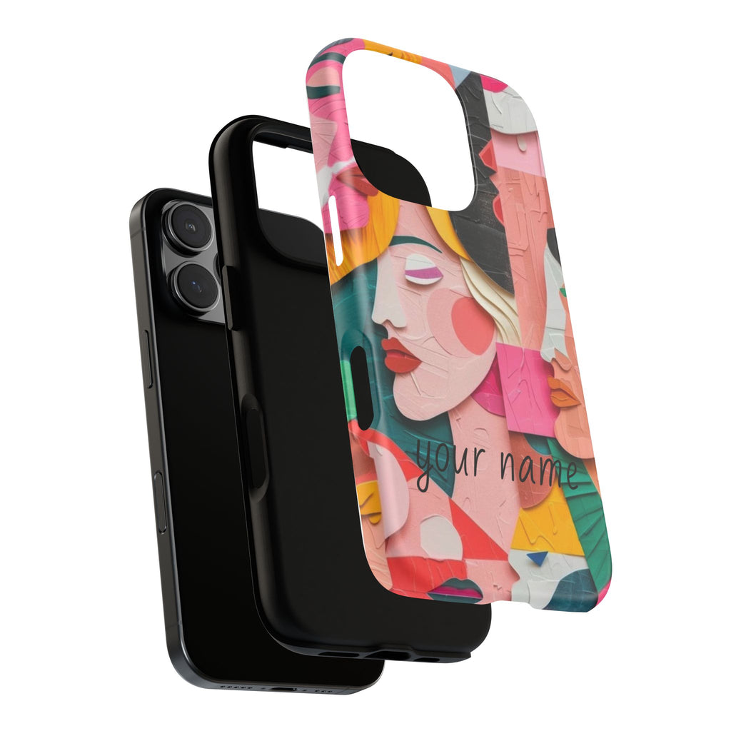 Abstract Faces Phone Case — Colorful Pop Art Personalized Tough Case