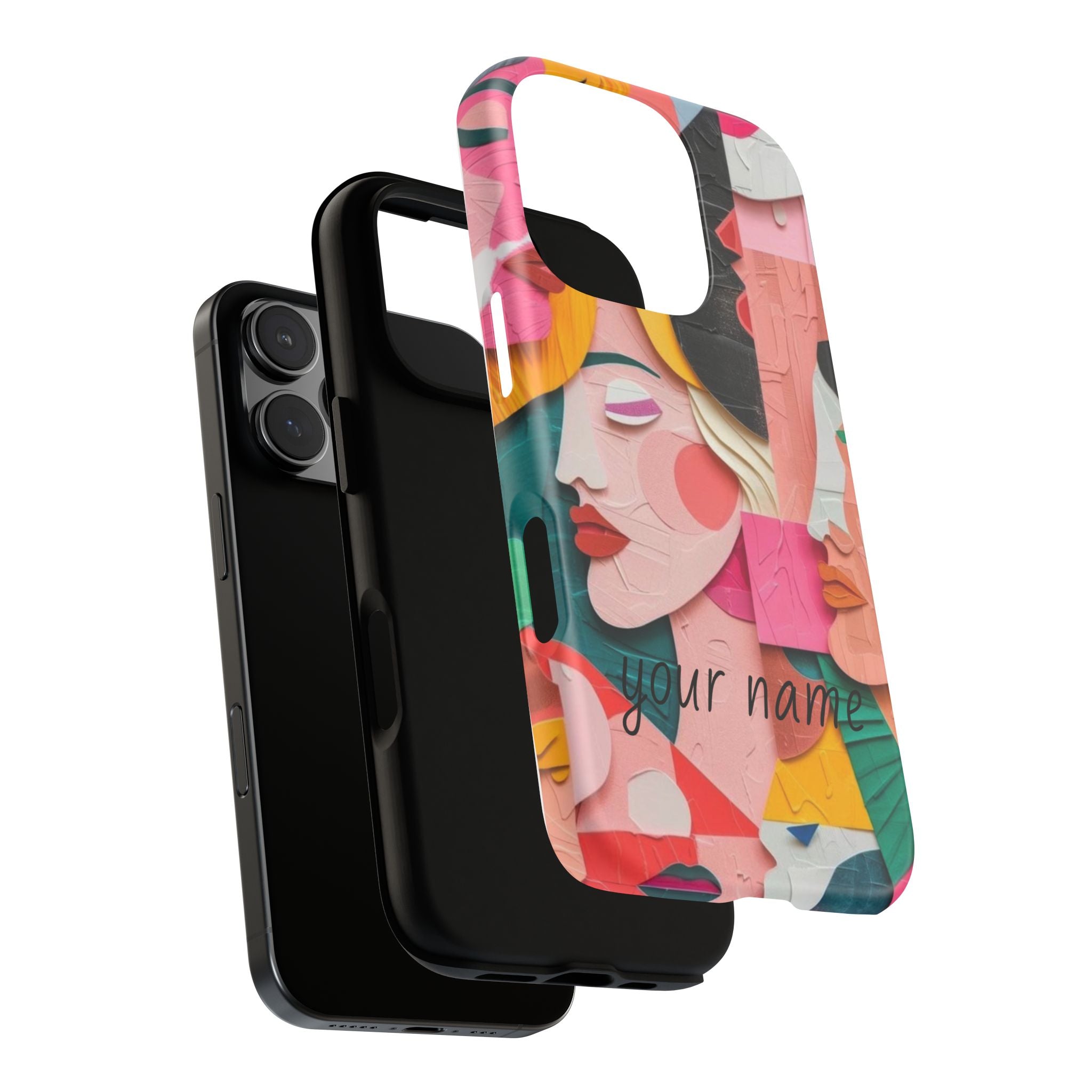 Abstract Faces Phone Case — Colorful Pop Art Personalized Tough Case