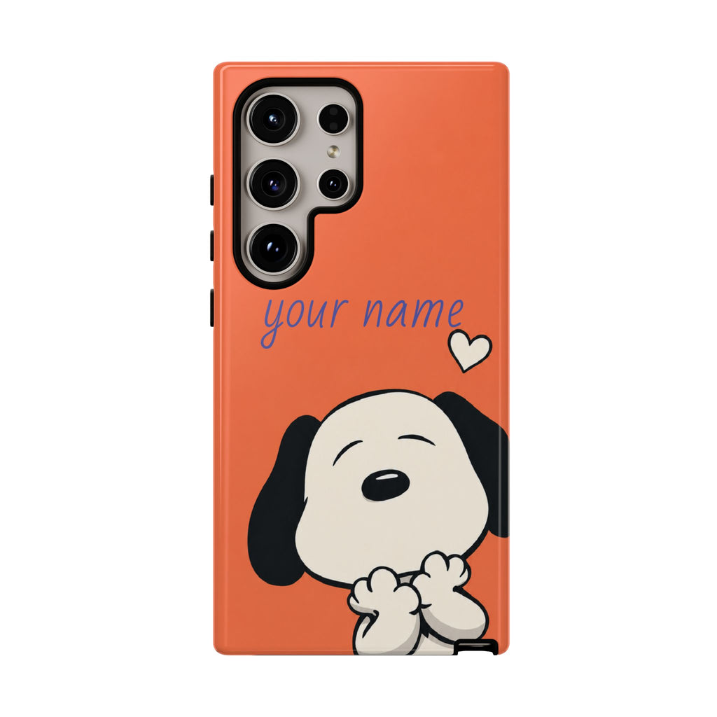 Personalized Cute Snoopy Dog Phone Case — Custom Name Protective iPhone Cover