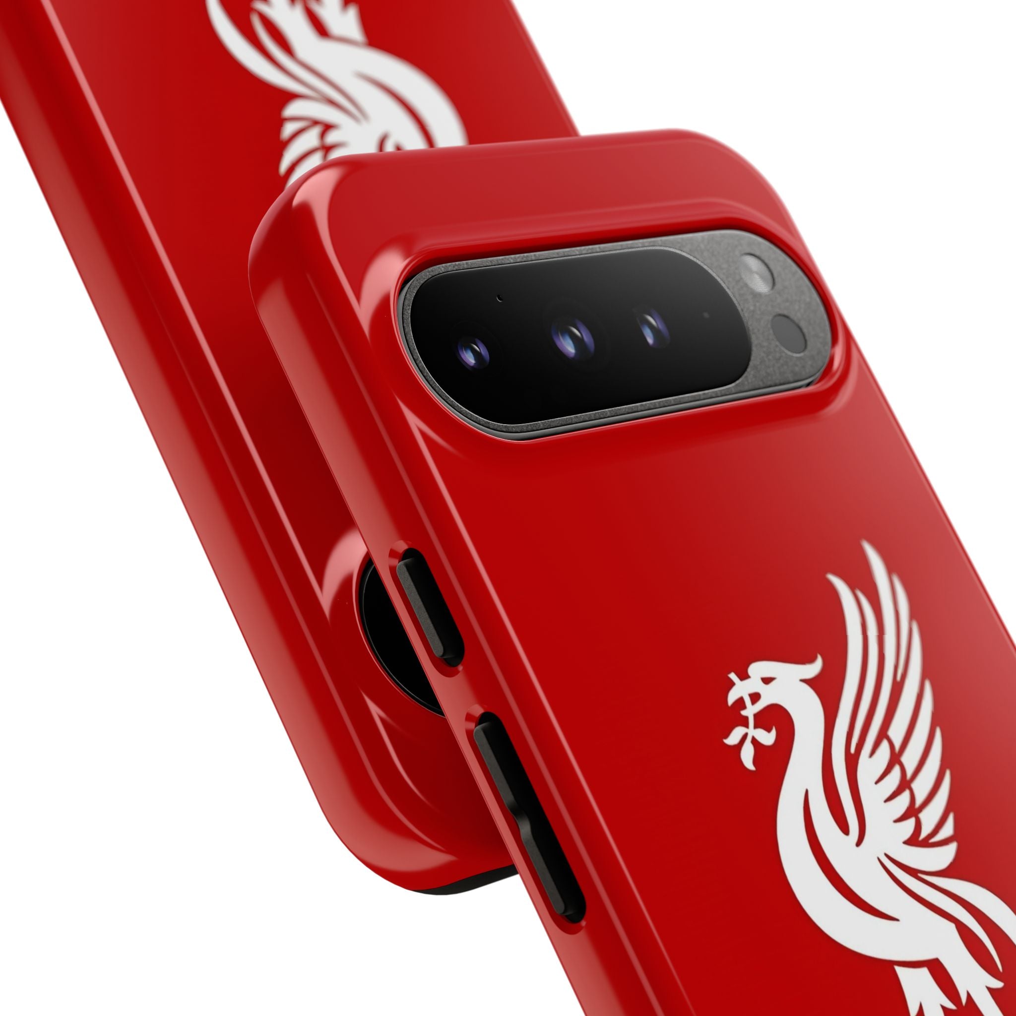 Personalized Red Phone Case — Liverbird Design with Custom Name