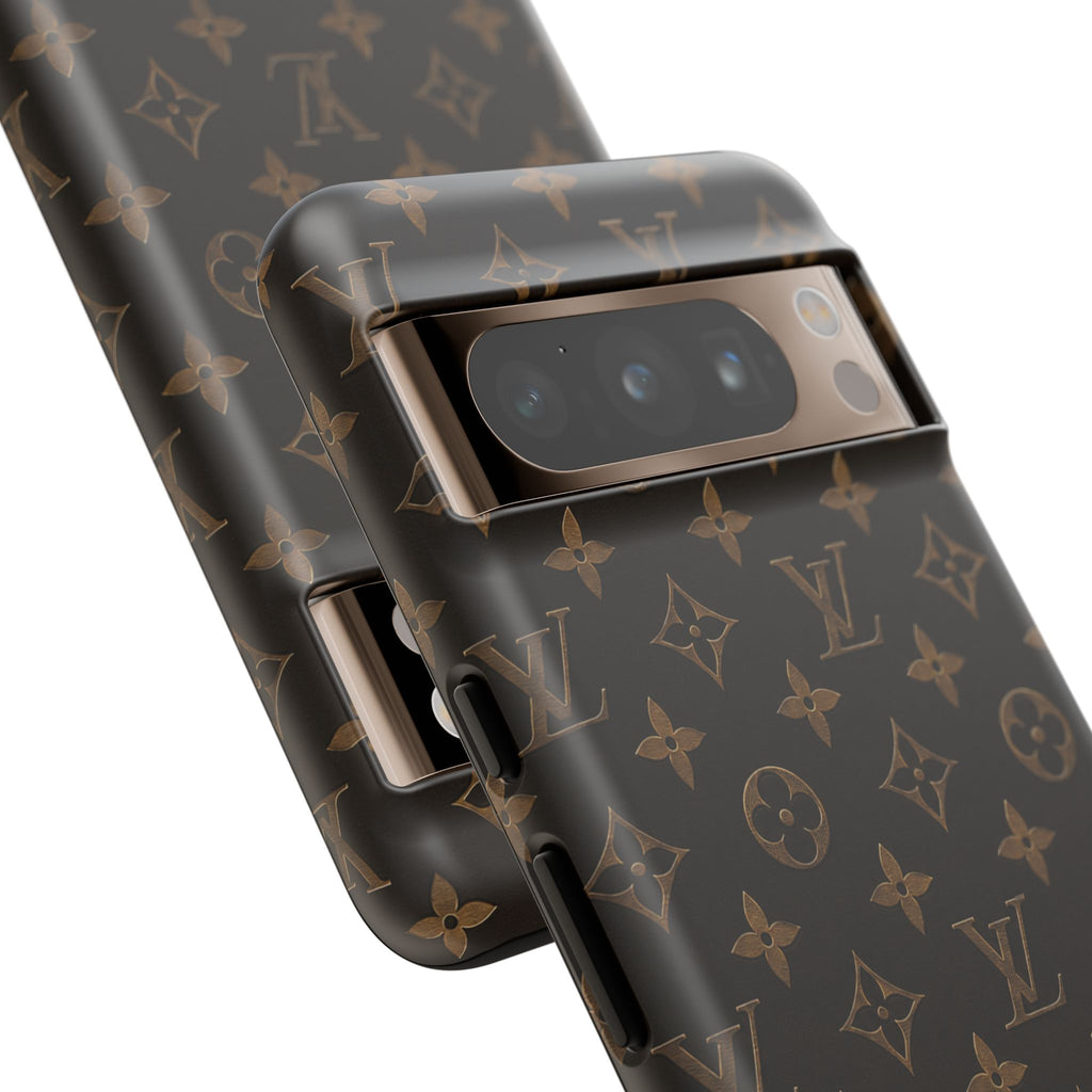 Luxury Monogram Phone Case — Customizable "your name" Brown Pattern