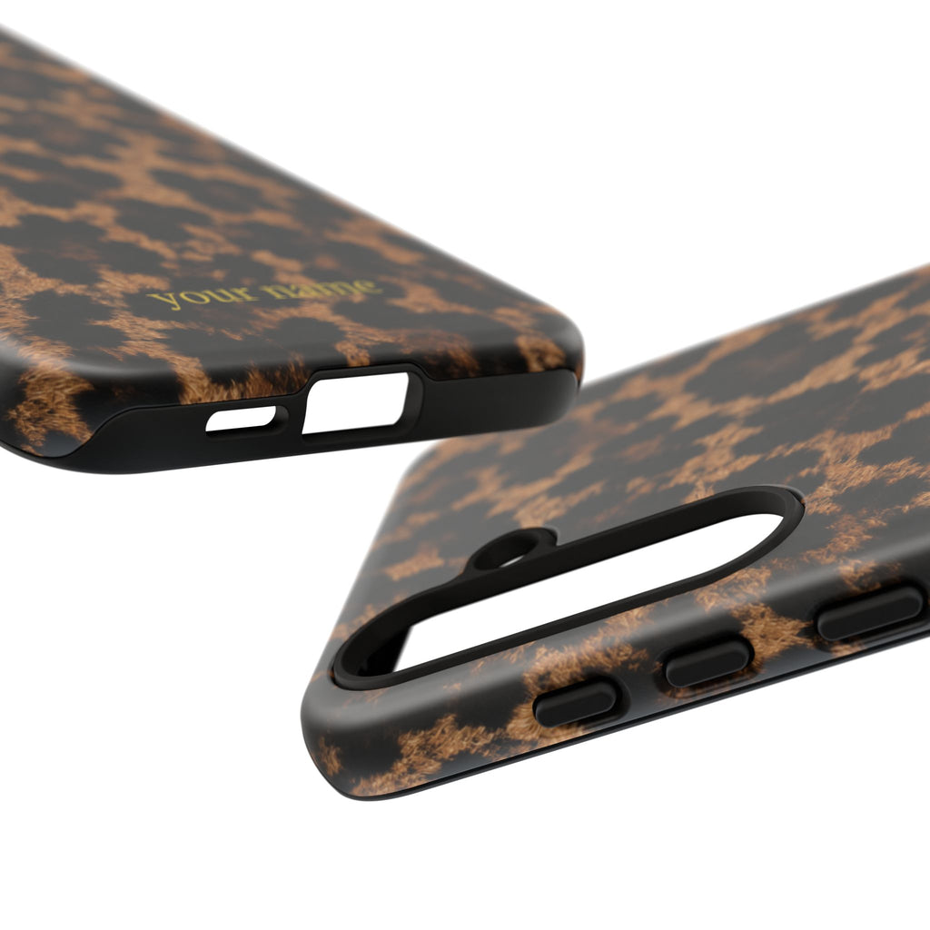 Leopard Print Phone Case — Personalized "your name" Monogram Tough Case
