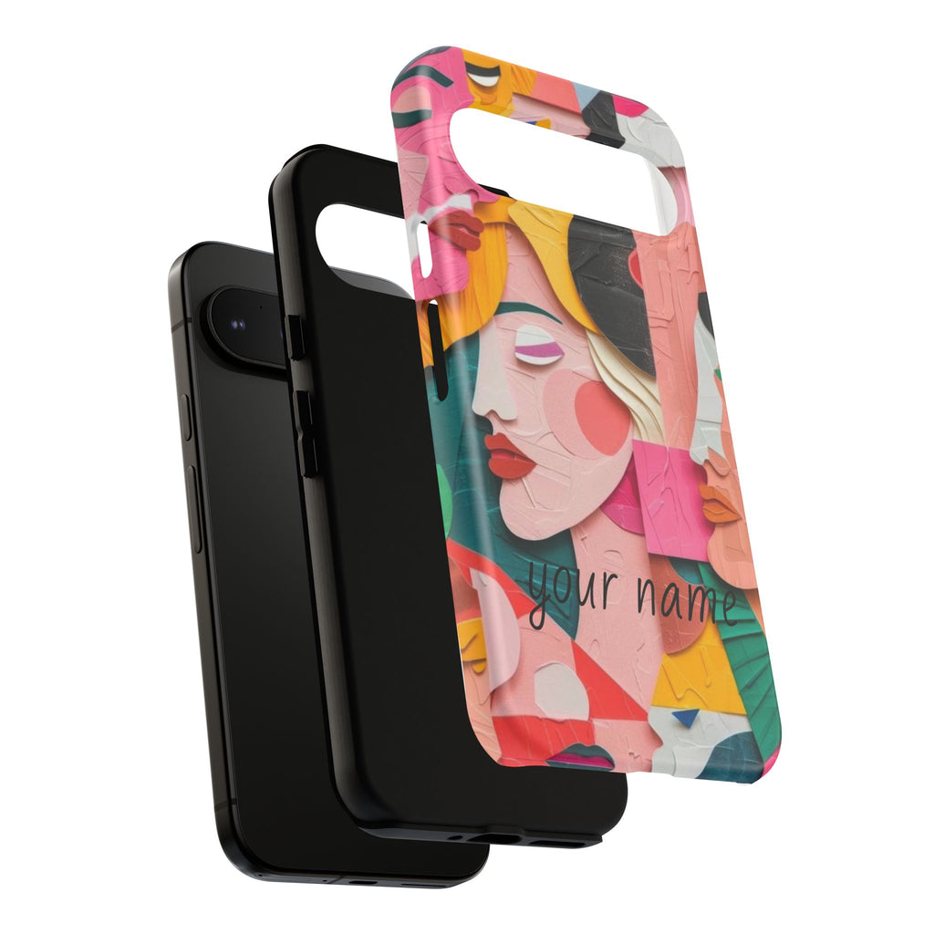 Abstract Faces Phone Case — Colorful Pop Art Personalized Tough Case