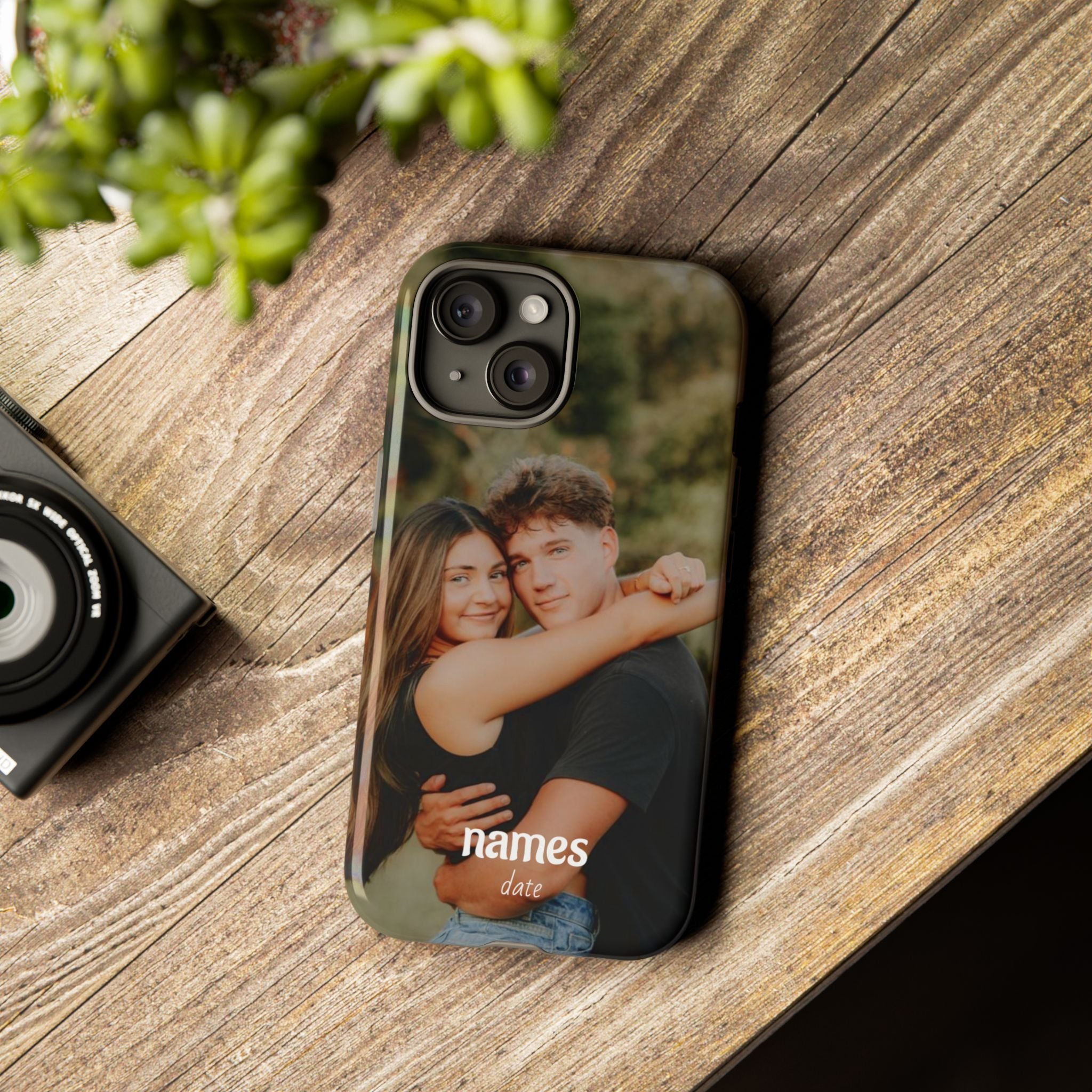 Personalized Photo Phone Case — Custom Couple Name & Date