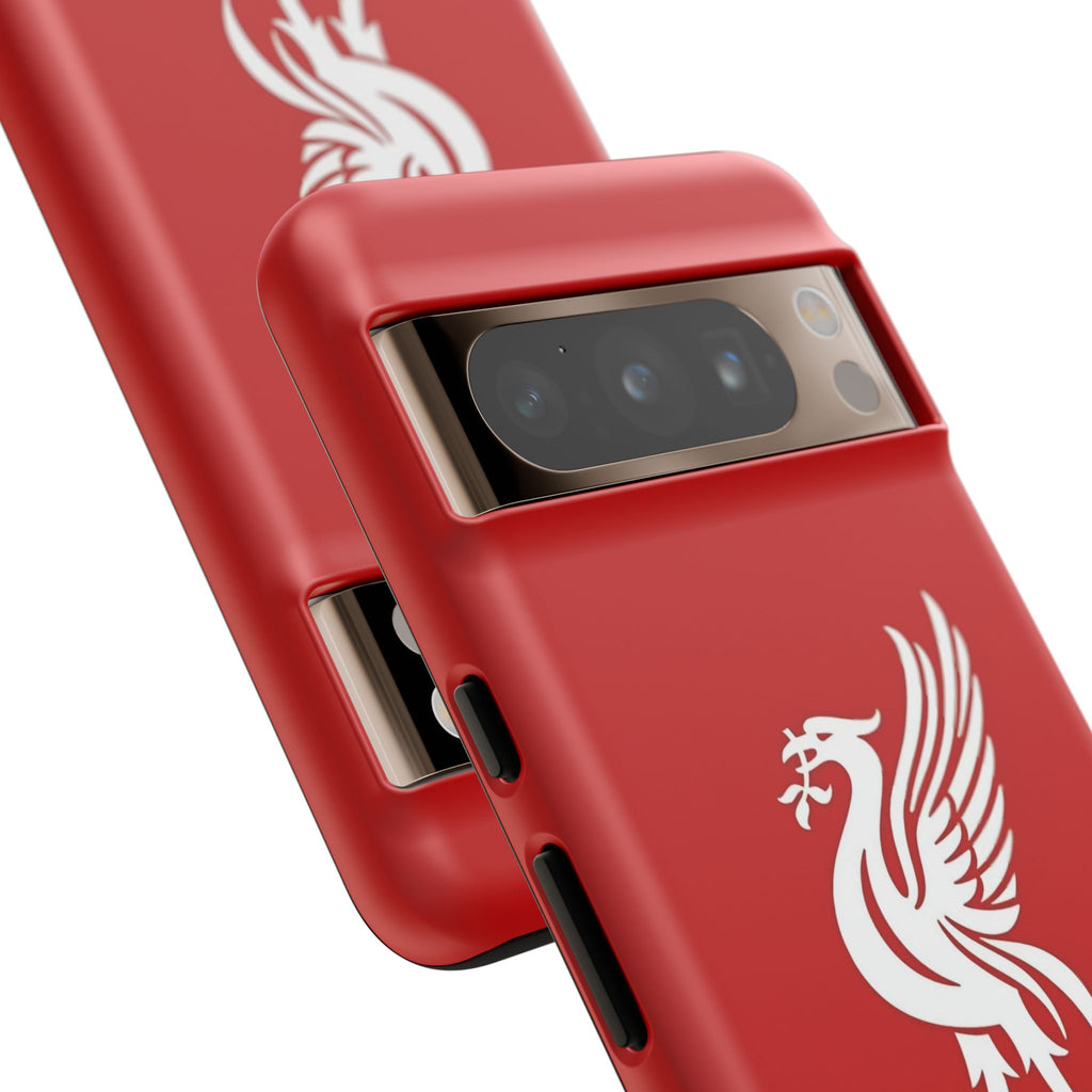 Personalized Red Phone Case — Liverbird Design with Custom Name