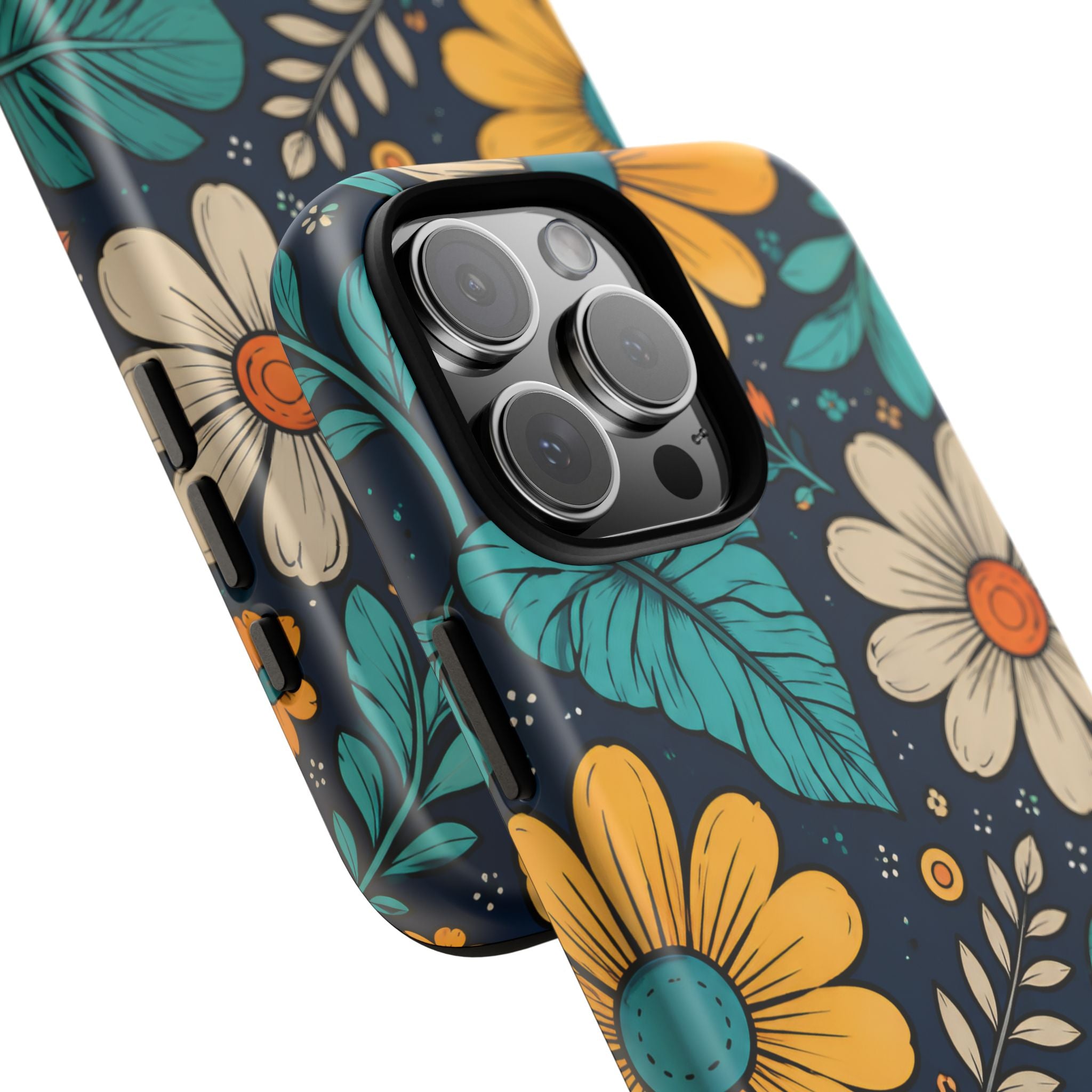 Personalized Floral Phone Case — Custom “Your name” Navy Daisy Design