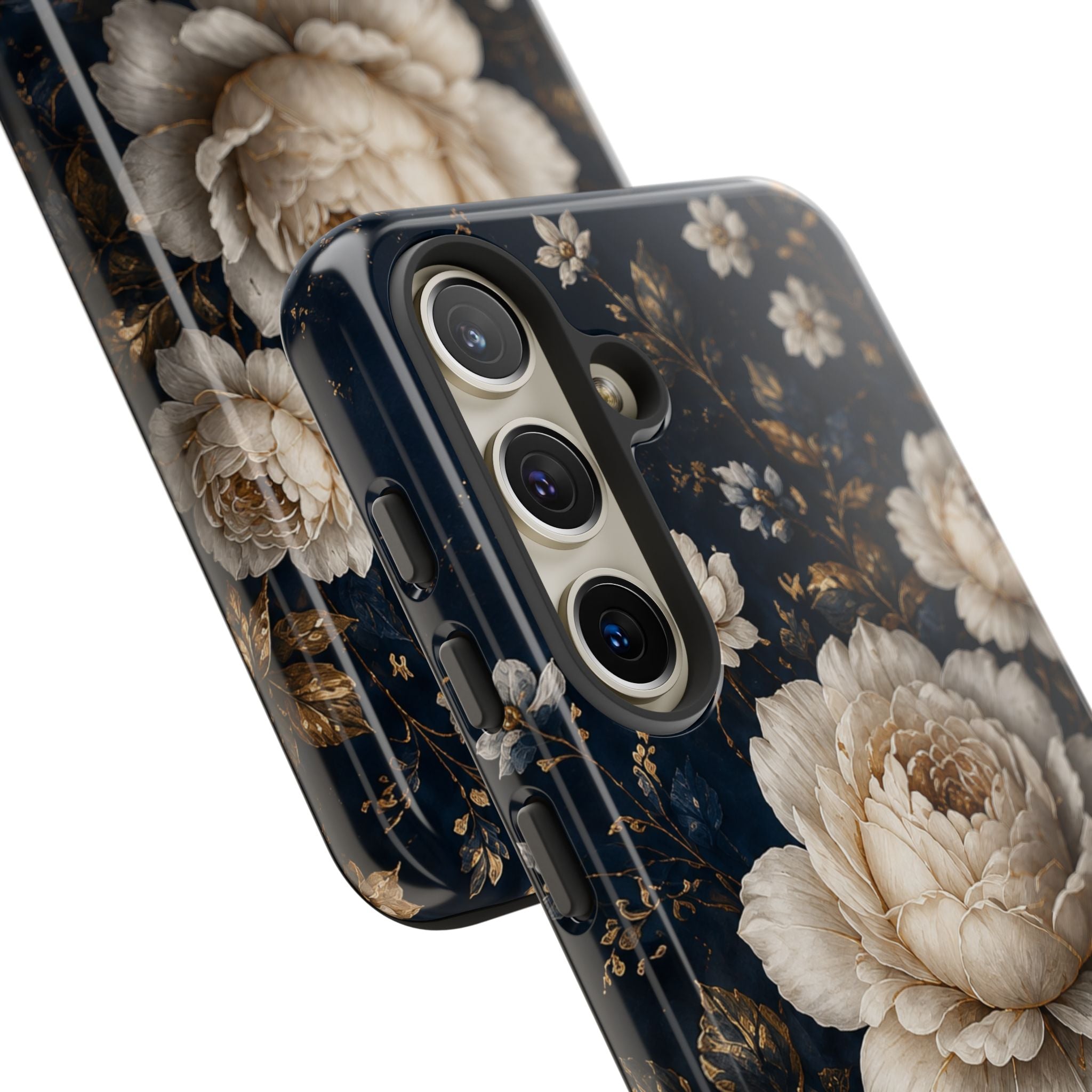 Floral Vintage Phone Case — Personalized "your name" Romantic Dark Peony