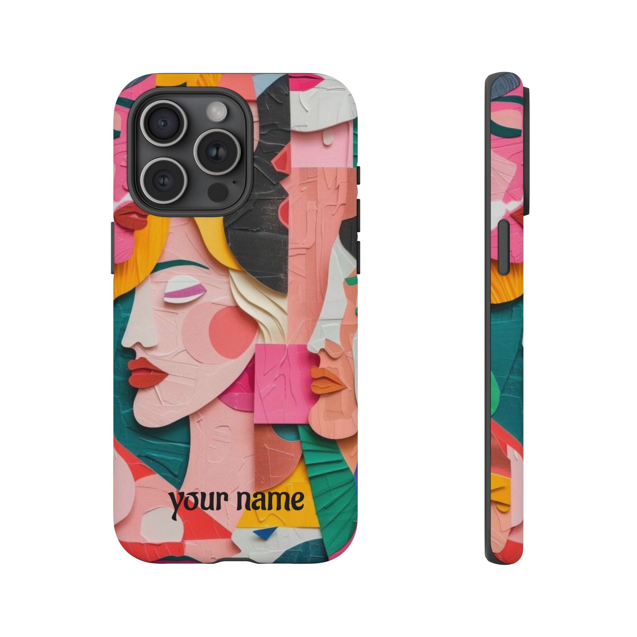Abstract Faces Phone Case — Colorful Pop Art Personalized Tough Case