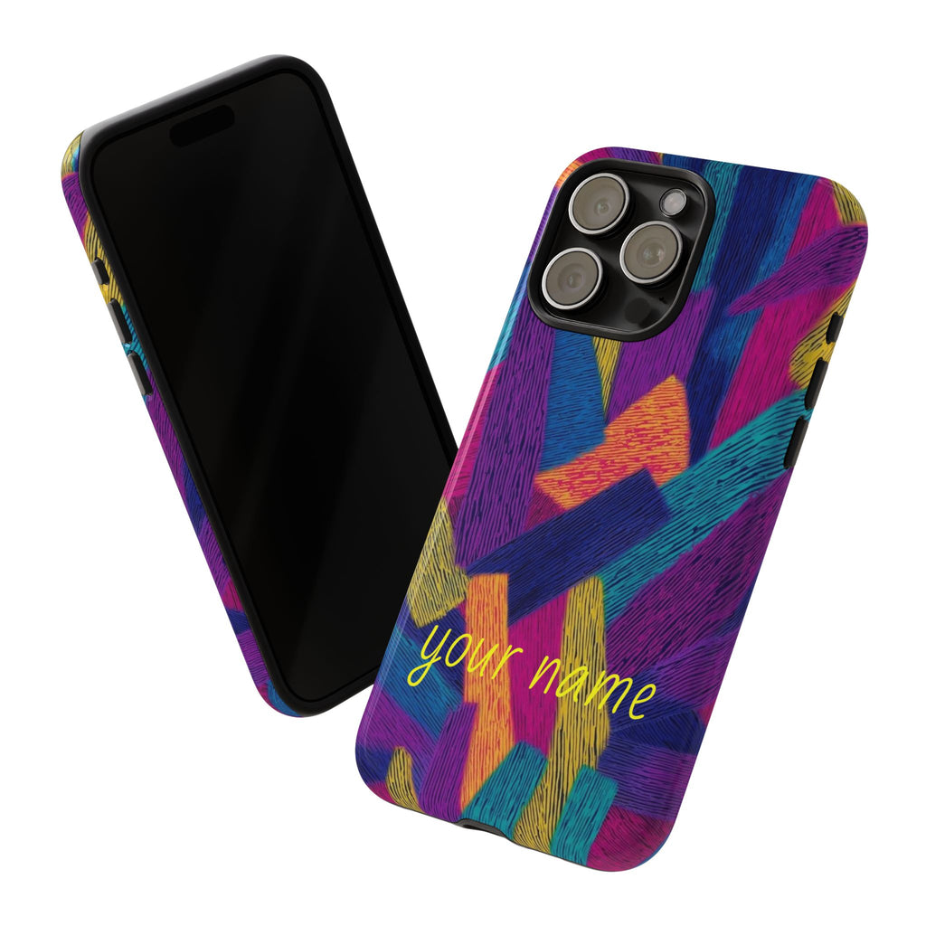 Personalized Colorful Abstract Phone Case — Custom 'your name' Design
