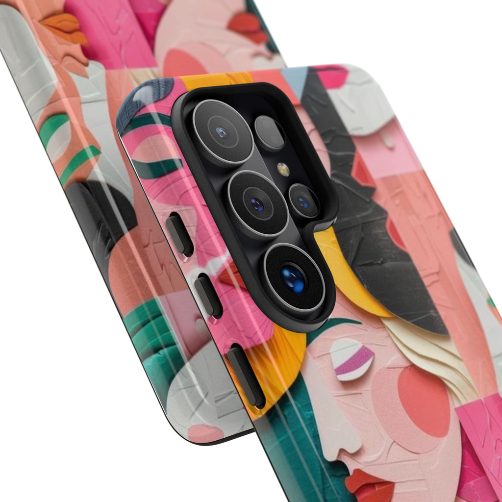 Abstract Faces Phone Case — Colorful Pop Art Personalized Tough Case