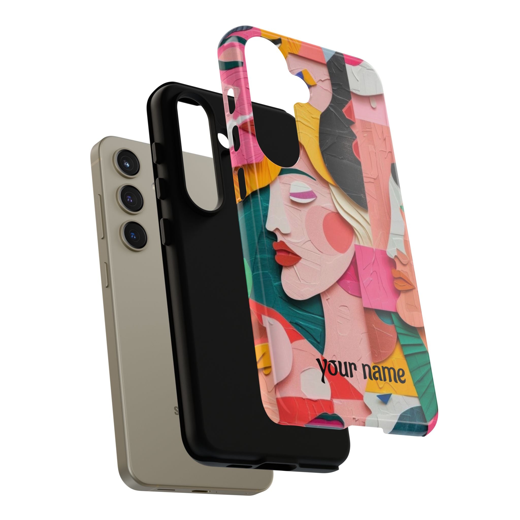 Abstract Faces Phone Case — Colorful Pop Art Personalized Tough Case