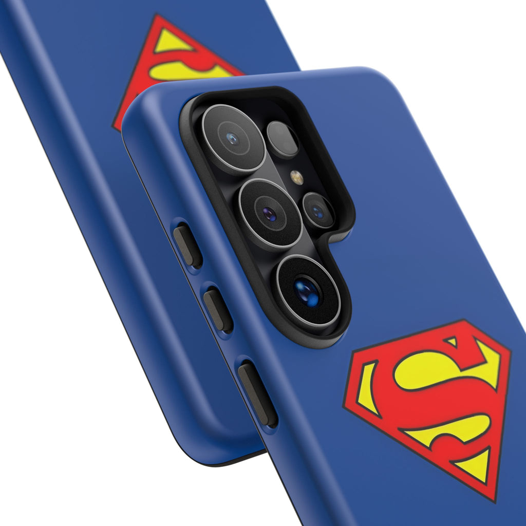 Personalized Superhero Phone Case — Custom Name Blue Protective Cover
