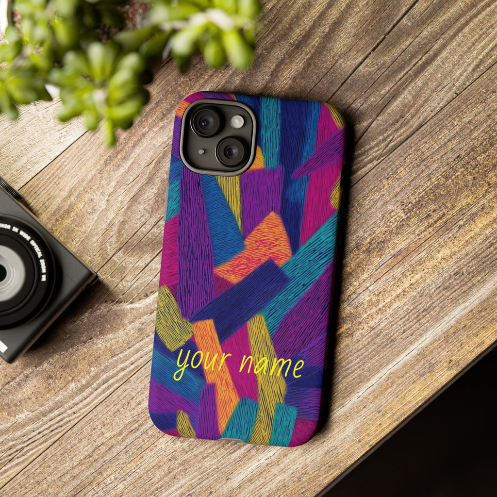 Personalized Colorful Abstract Phone Case — Custom 'your name' Design