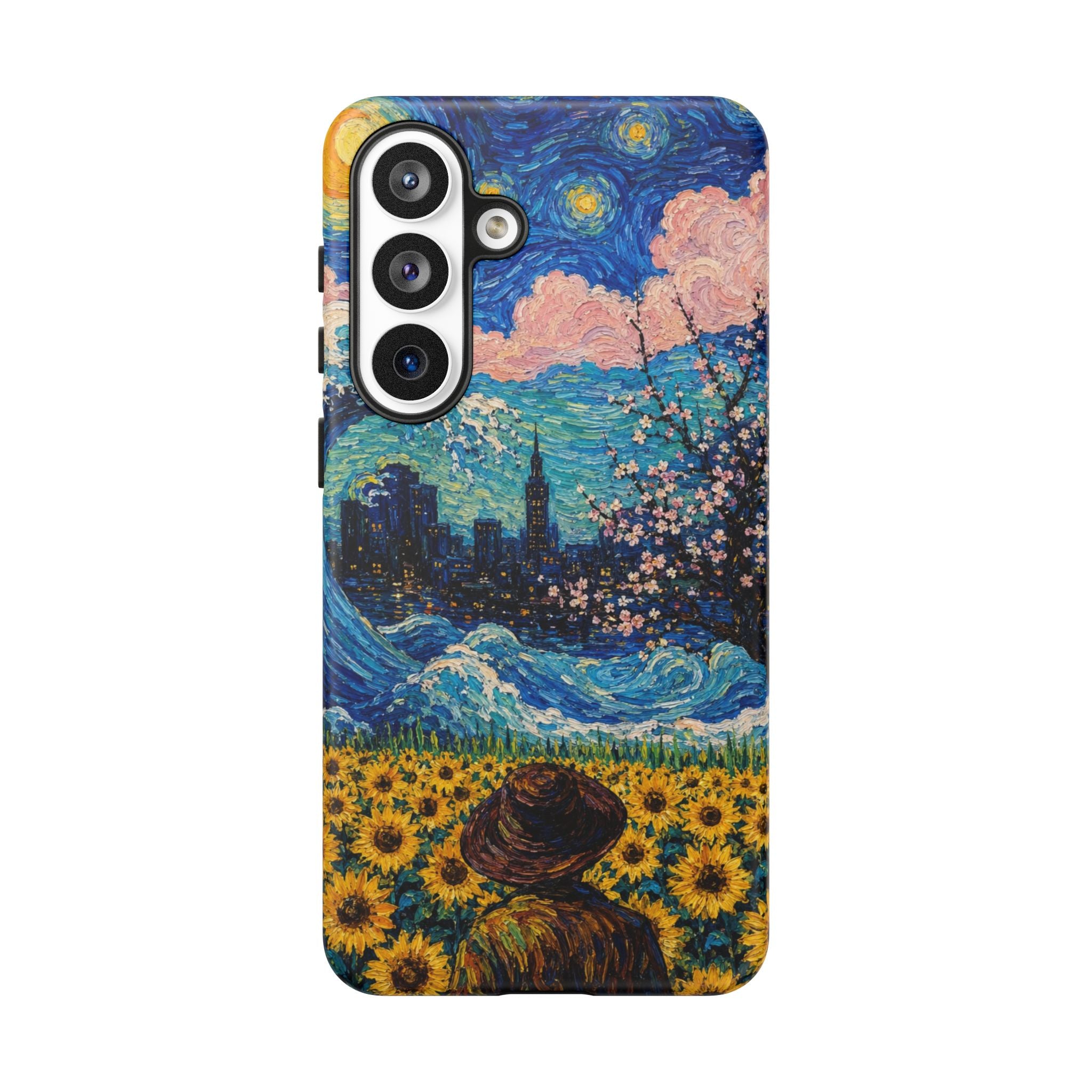 Starry Sunflower Phone Case — Van Gogh Inspired Art iPhone Cover
