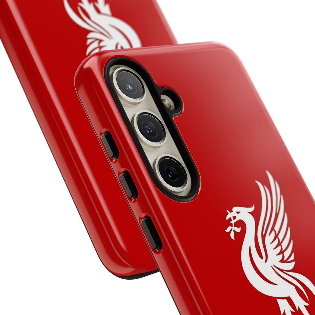 Personalized Red Phone Case — Liverbird Design with Custom Name