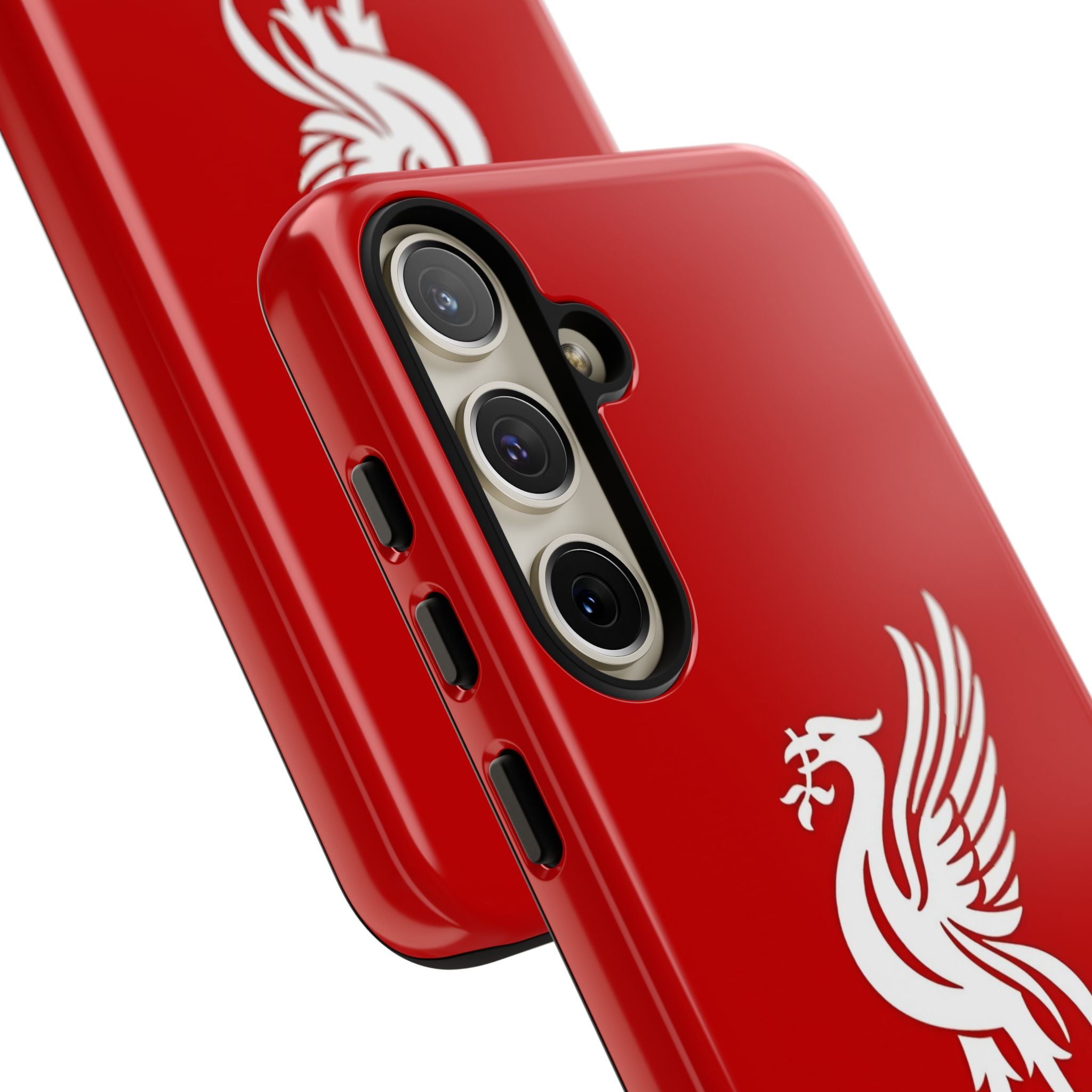 Personalized Red Phone Case — Liverbird Design with Custom Name