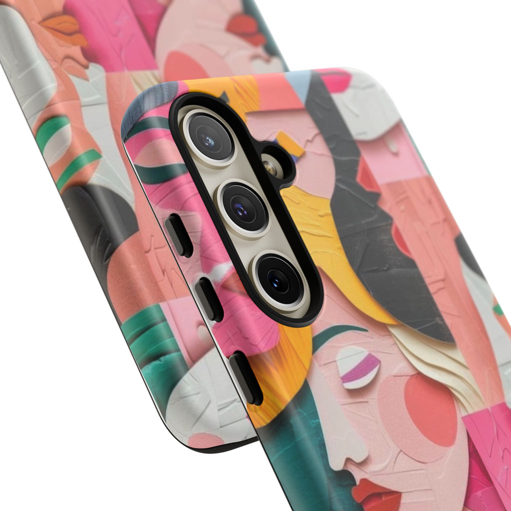 Abstract Faces Phone Case — Colorful Pop Art Personalized Tough Case