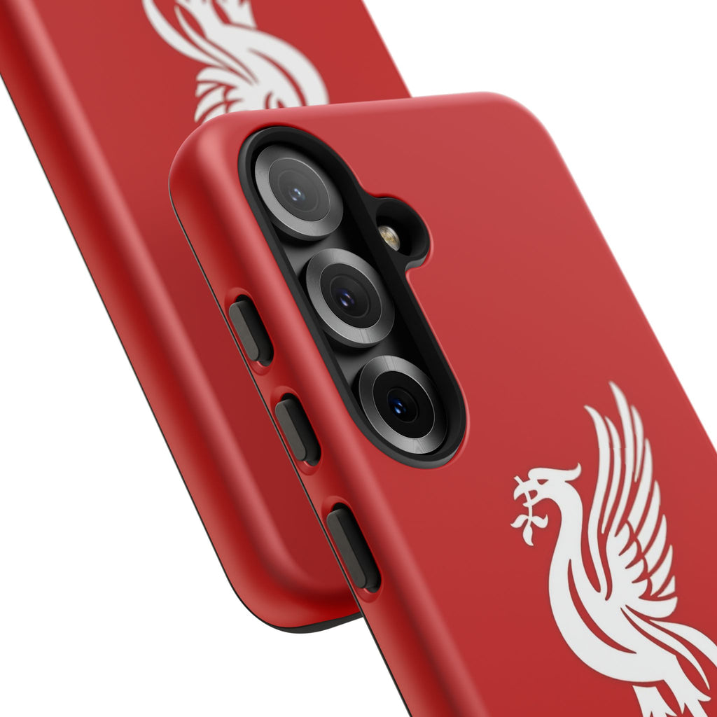 Personalized Red Phone Case — Liverbird Design with Custom Name