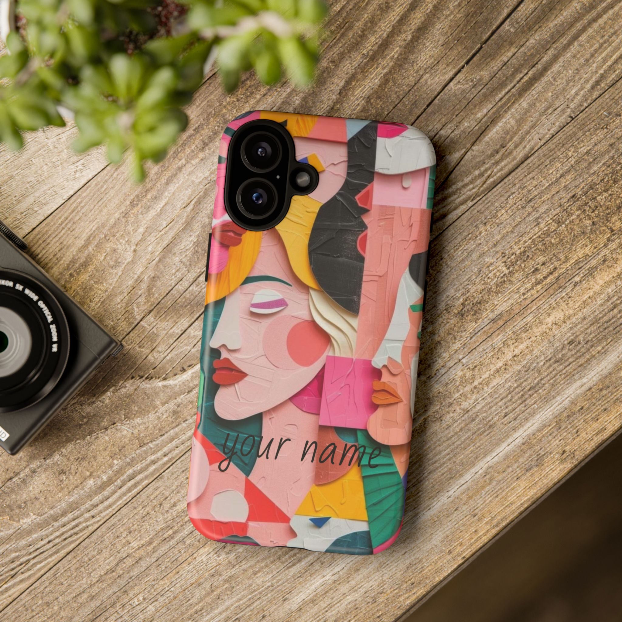 Abstract Faces Phone Case — Colorful Pop Art Personalized Tough Case