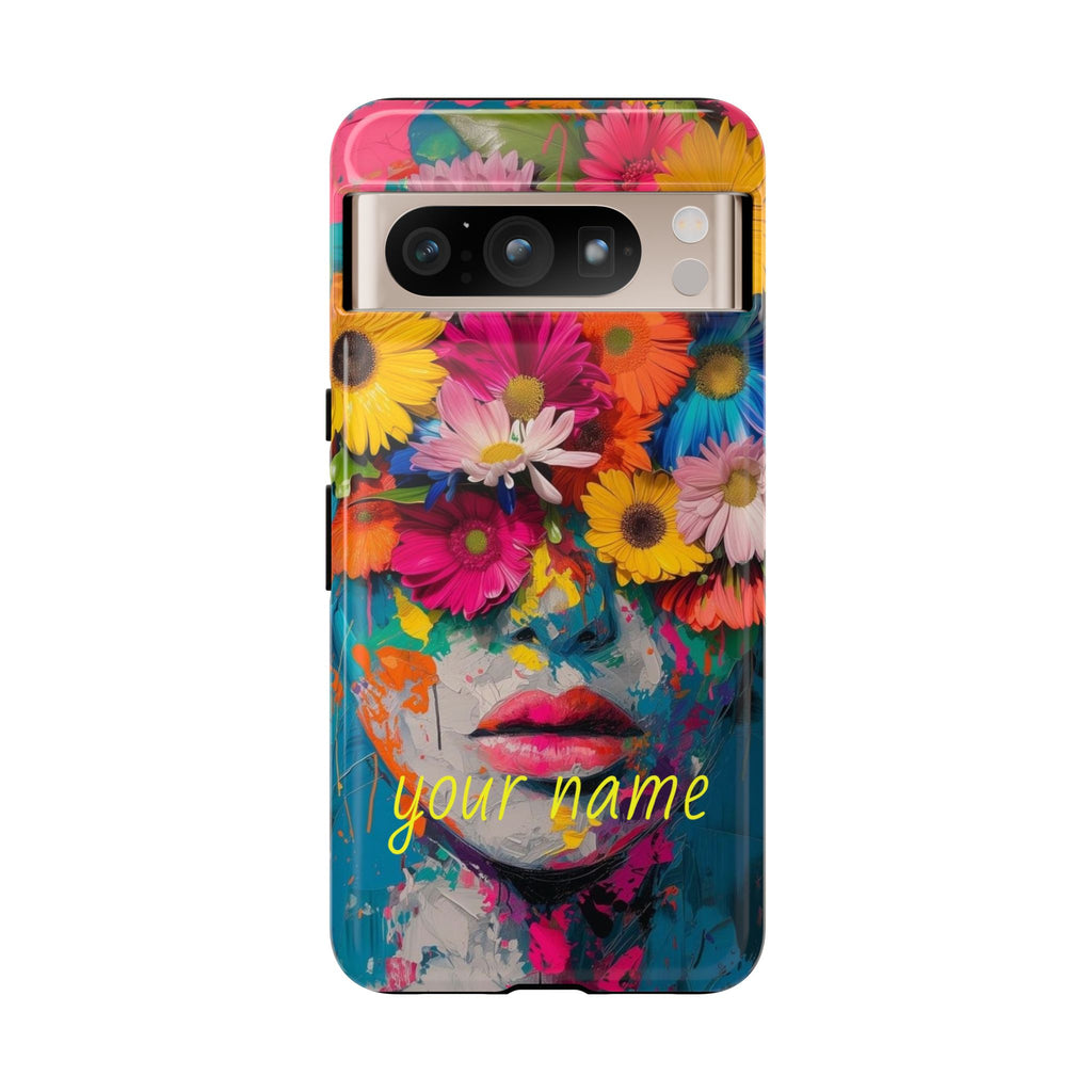 Floral Face Phone Case — Customizable Colorful Portrait iPhone Case