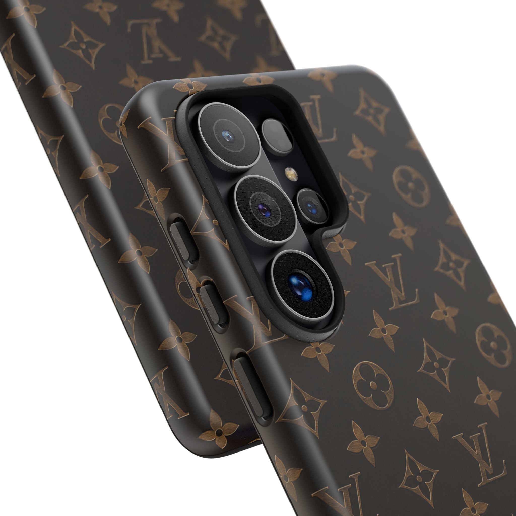 Luxury Monogram Phone Case — Customizable "your name" Brown Pattern