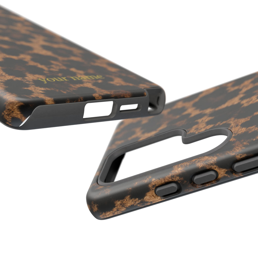 Leopard Print Phone Case — Personalized "your name" Monogram Tough Case
