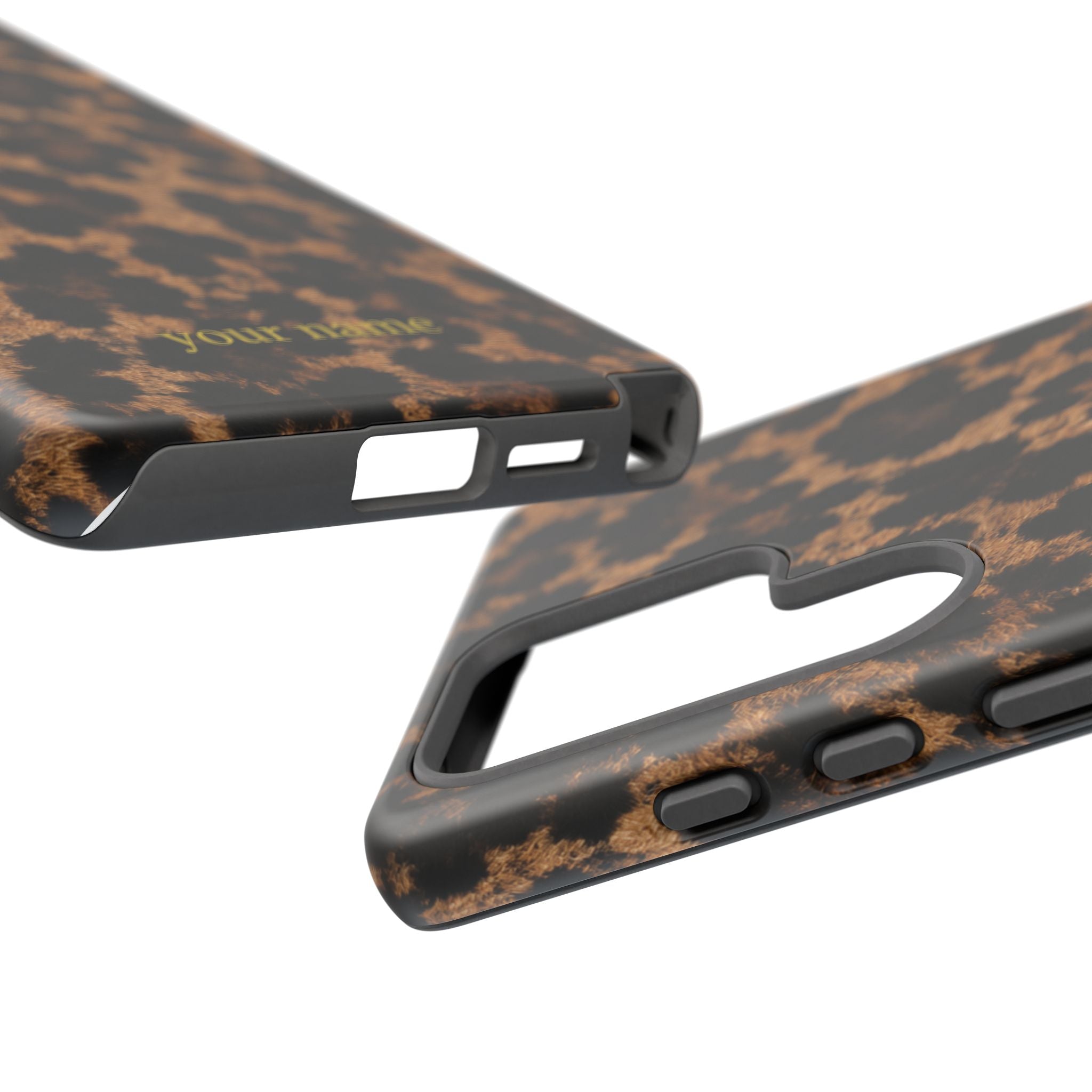 Leopard Print Phone Case — Personalized "your name" Monogram Tough Case
