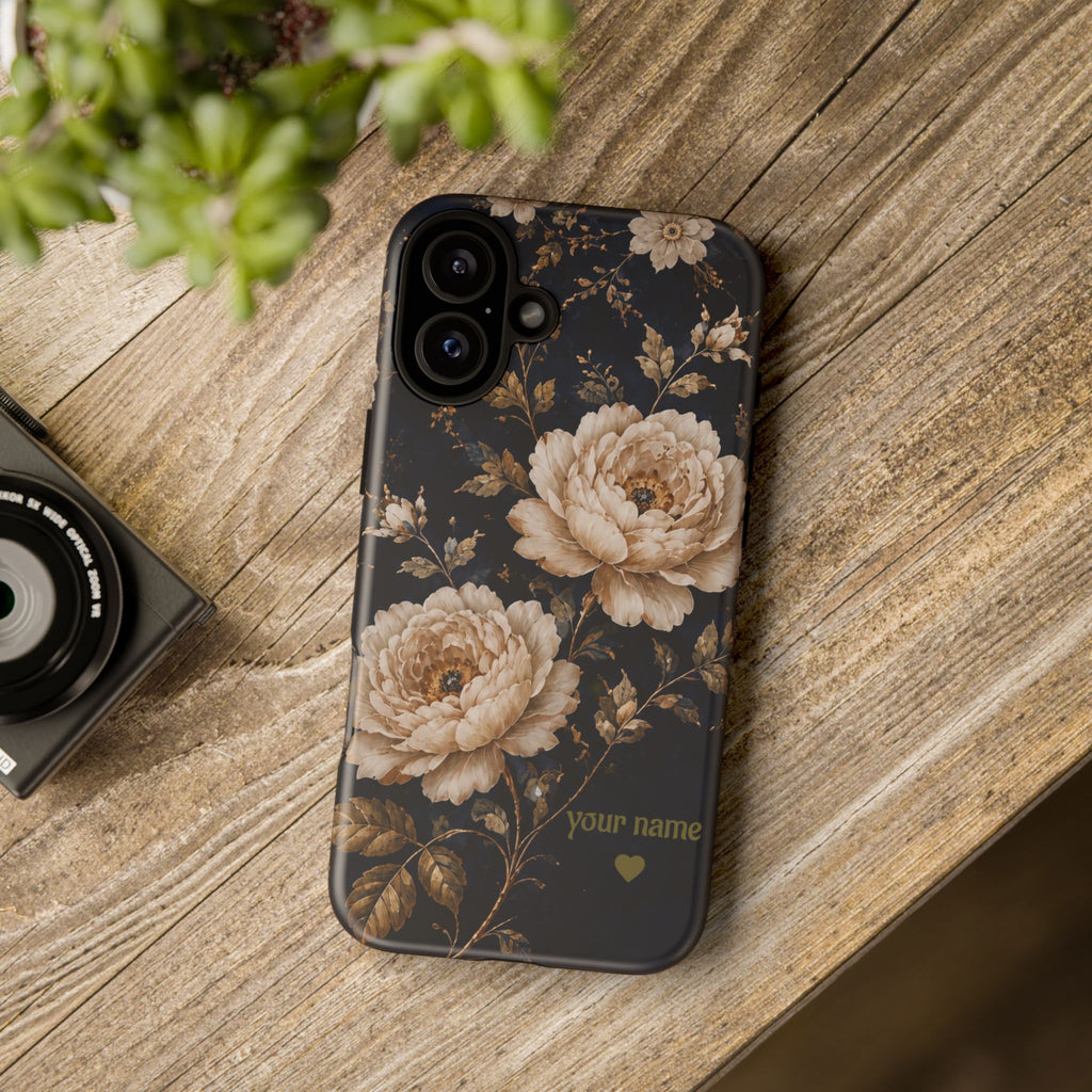 Floral Phone Case — Personalized Vintage Rose Protective Case