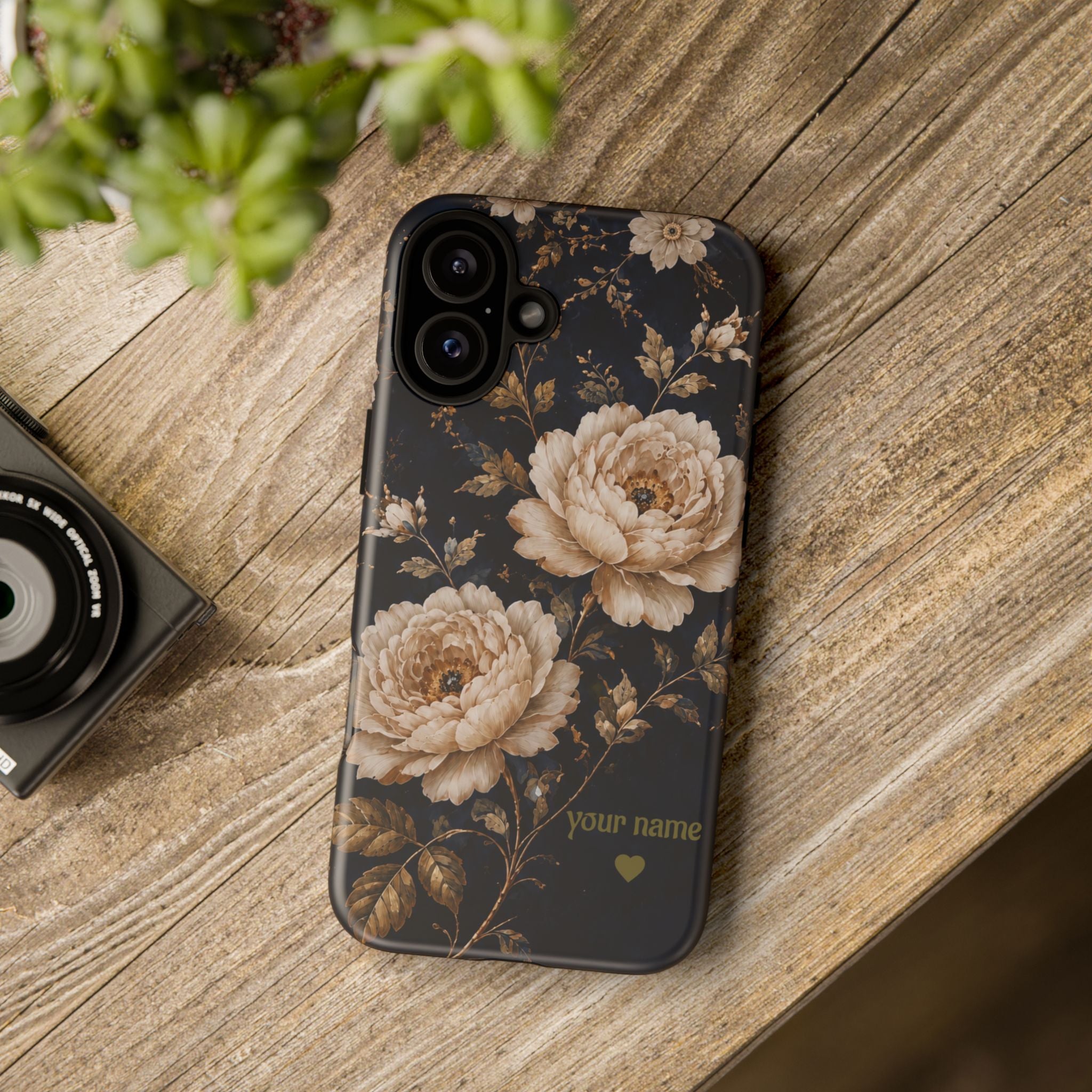 Floral Phone Case — Personalized Vintage Rose Protective Case