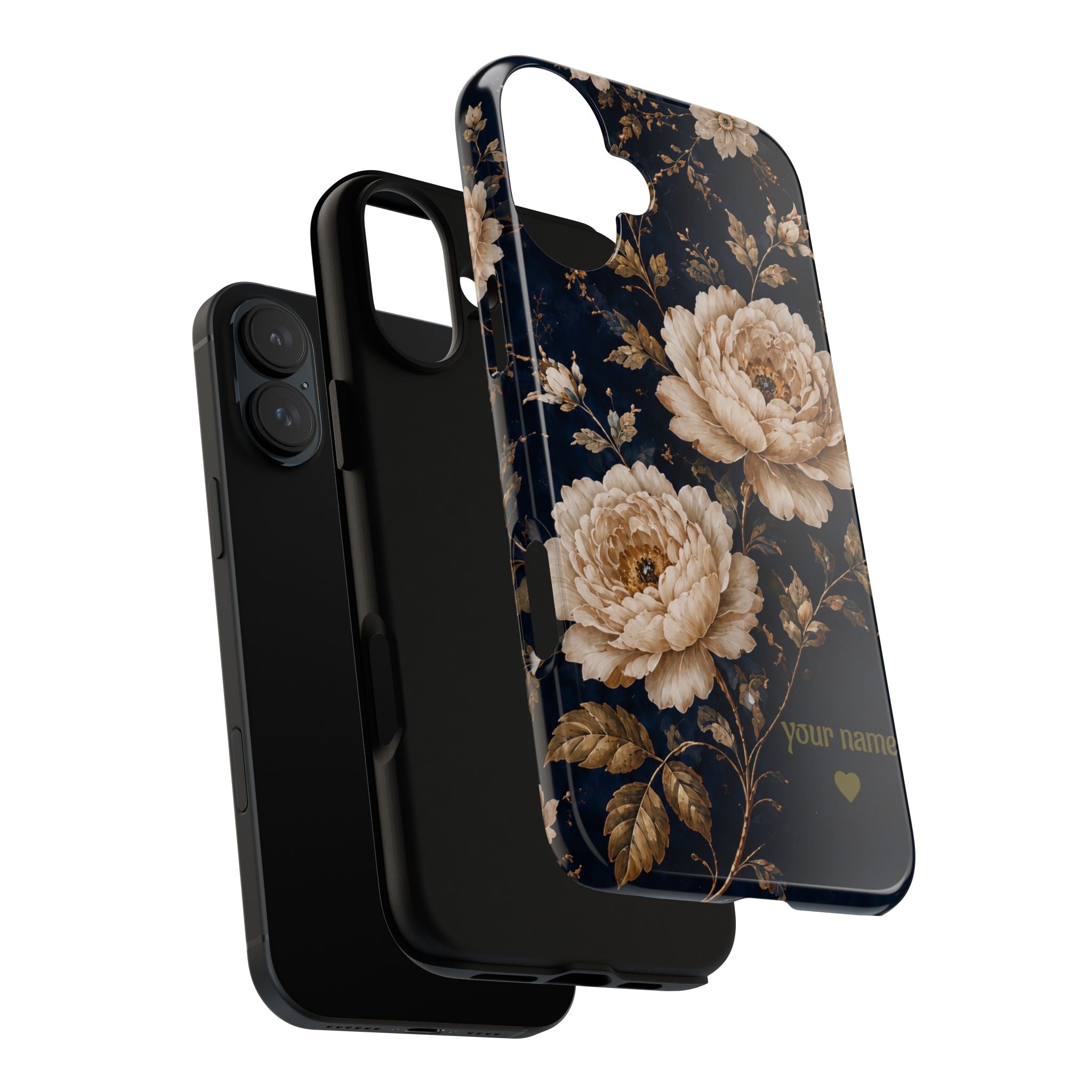 Floral Phone Case — Personalized Vintage Rose Protective Case
