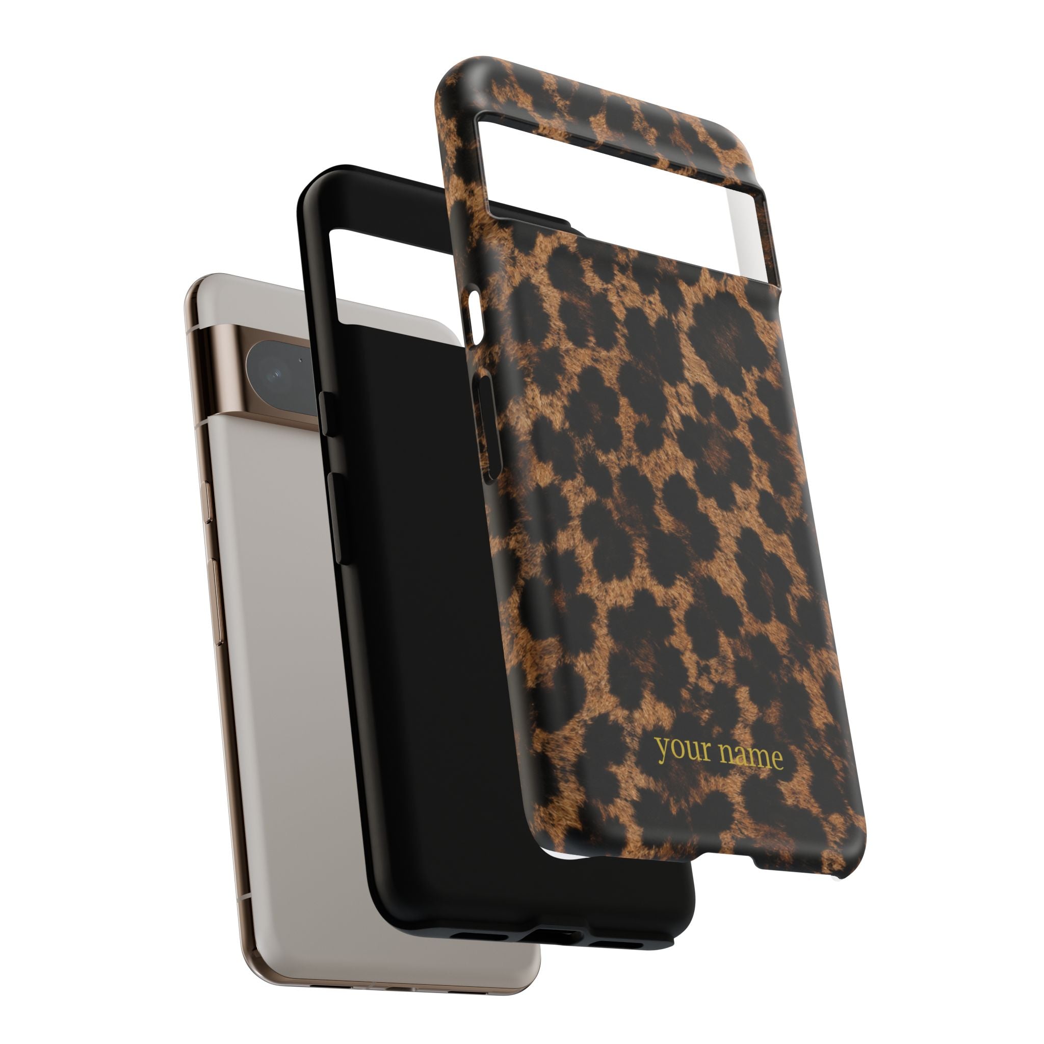 Leopard Print Phone Case — Personalized "your name" Monogram Tough Case