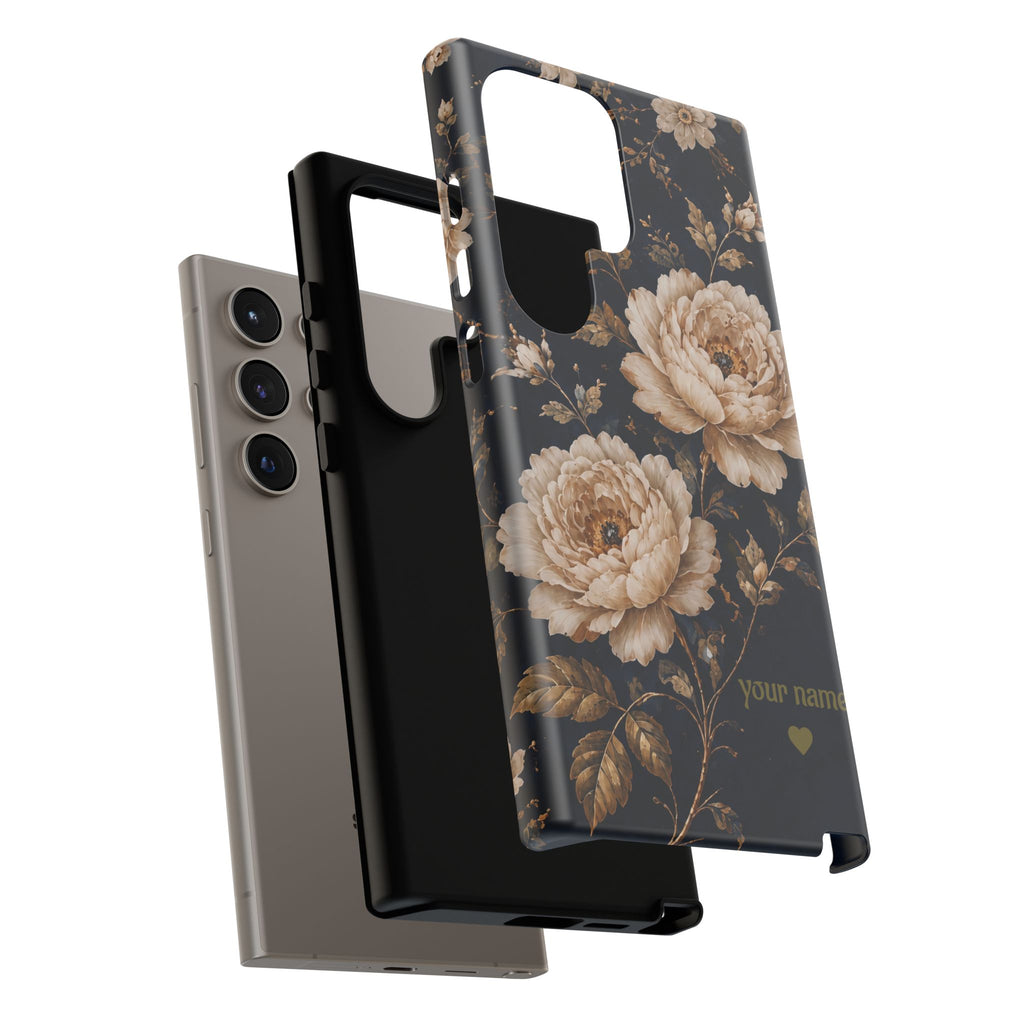 Floral Phone Case — Personalized Vintage Rose Protective Case