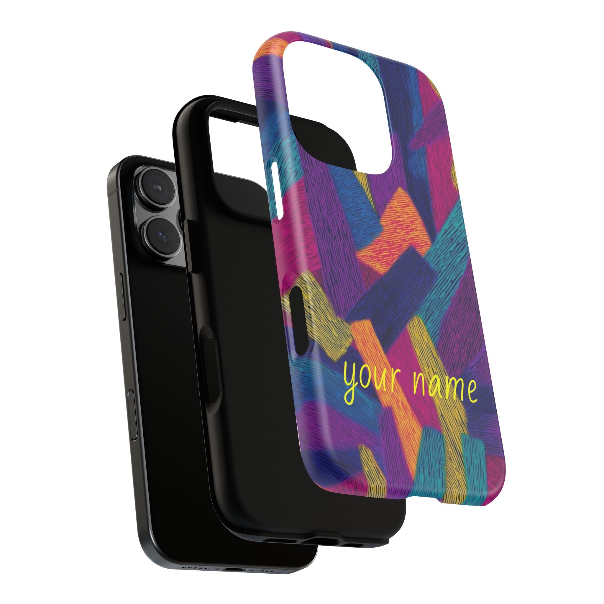 Personalized Colorful Abstract Phone Case — Custom 'your name' Design