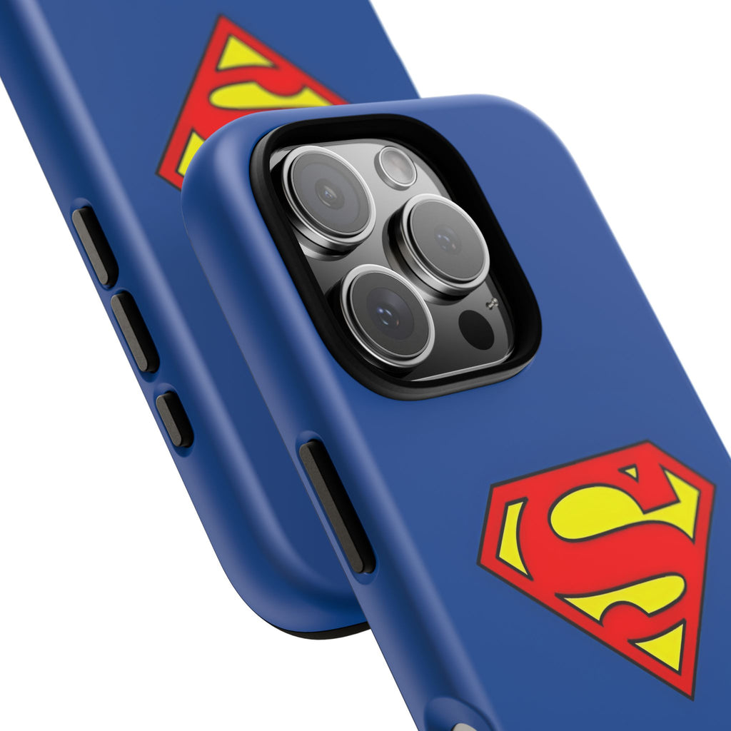 Personalized Superhero Phone Case — Custom Name Blue Protective Cover