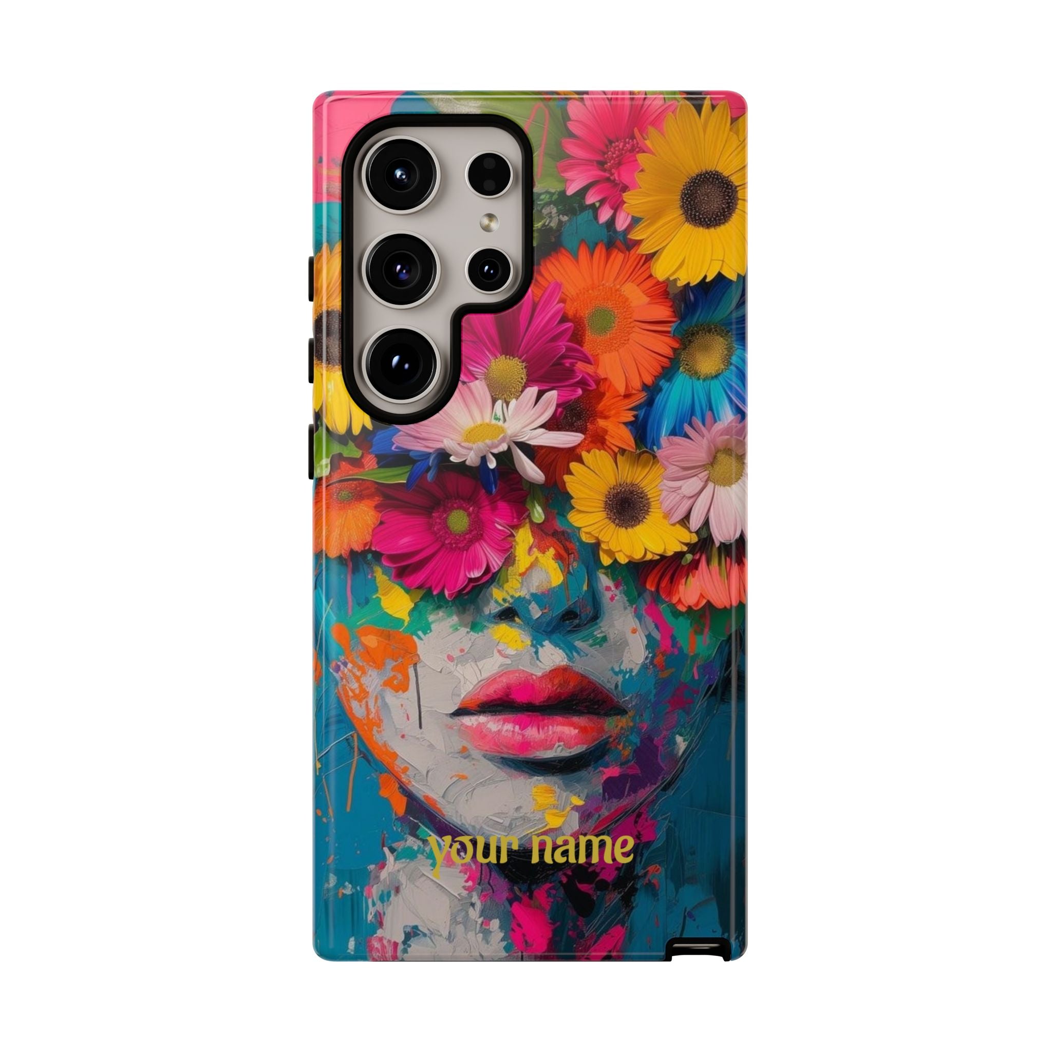 Floral Face Phone Case — Customizable Colorful Portrait iPhone Case