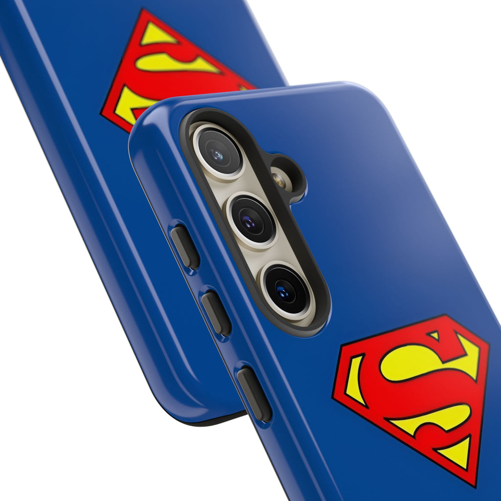 Personalized Superhero Phone Case — Custom Name Blue Protective Cover