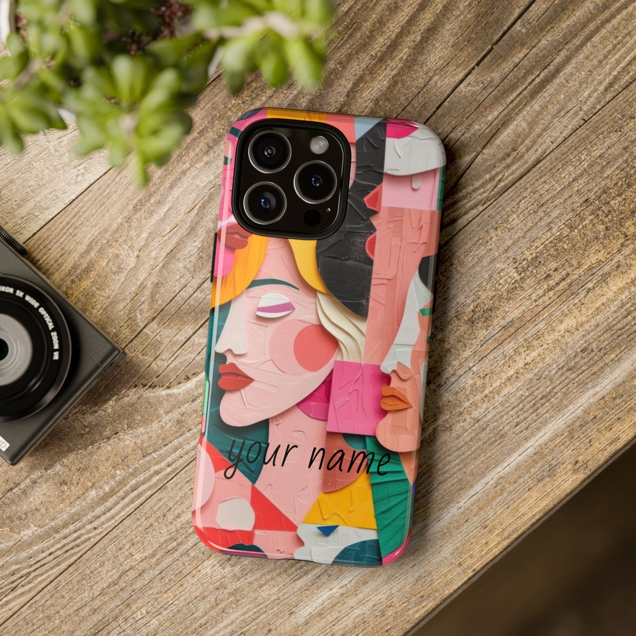 Abstract Faces Phone Case — Colorful Pop Art Personalized Tough Case
